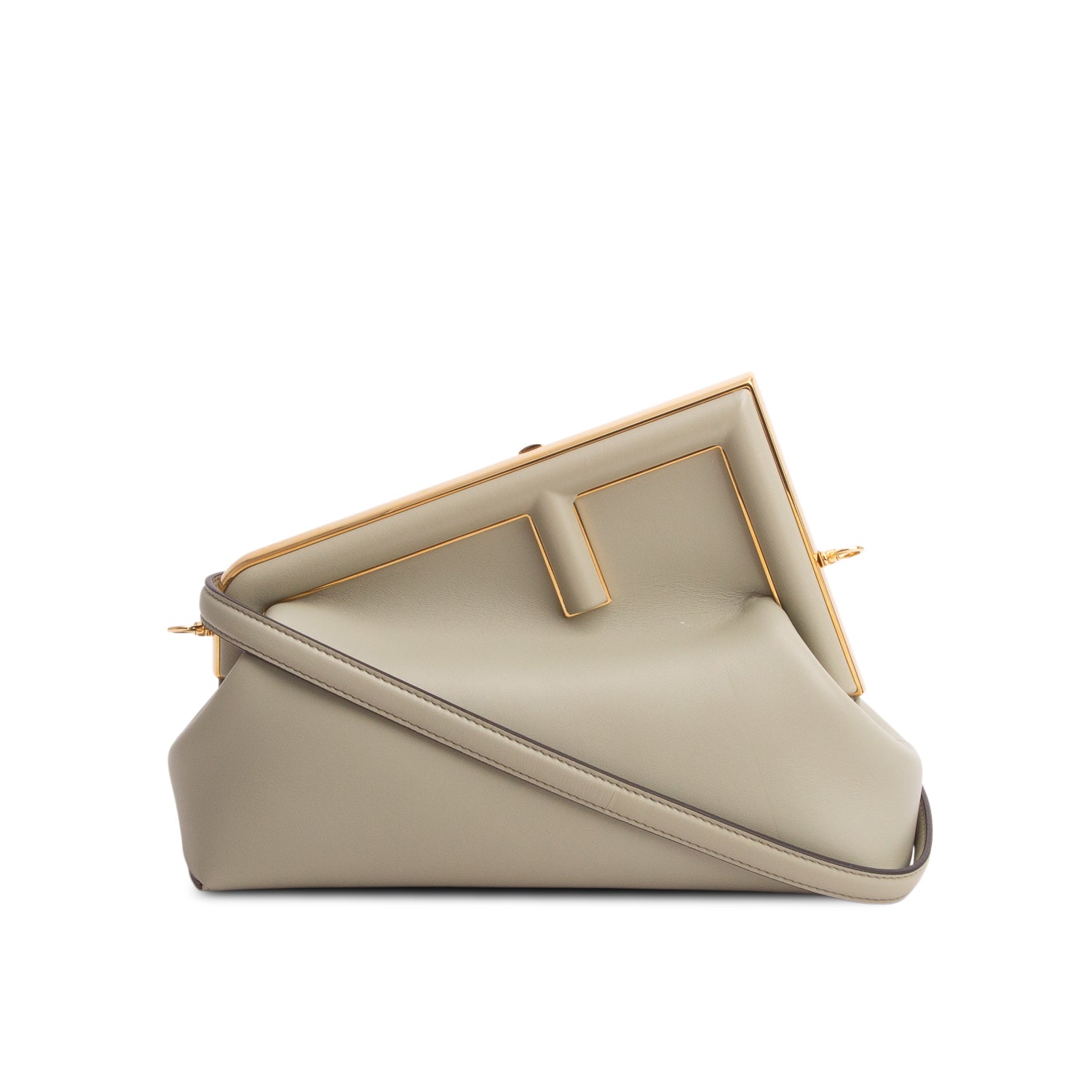 Fendi 2022 Green Nappa Leather Small Fendi First Bag w/ Strap