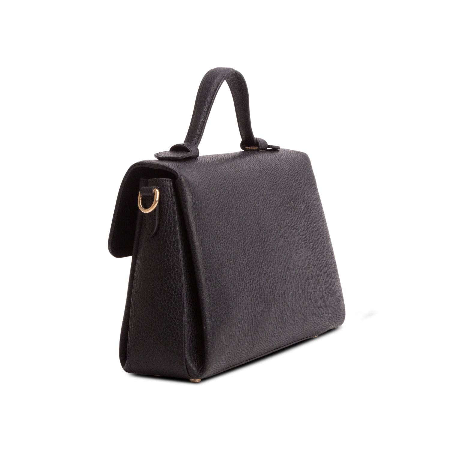 Gucci Black Dollar Calfskin Interlocking G Top Handle Shoulder Bag