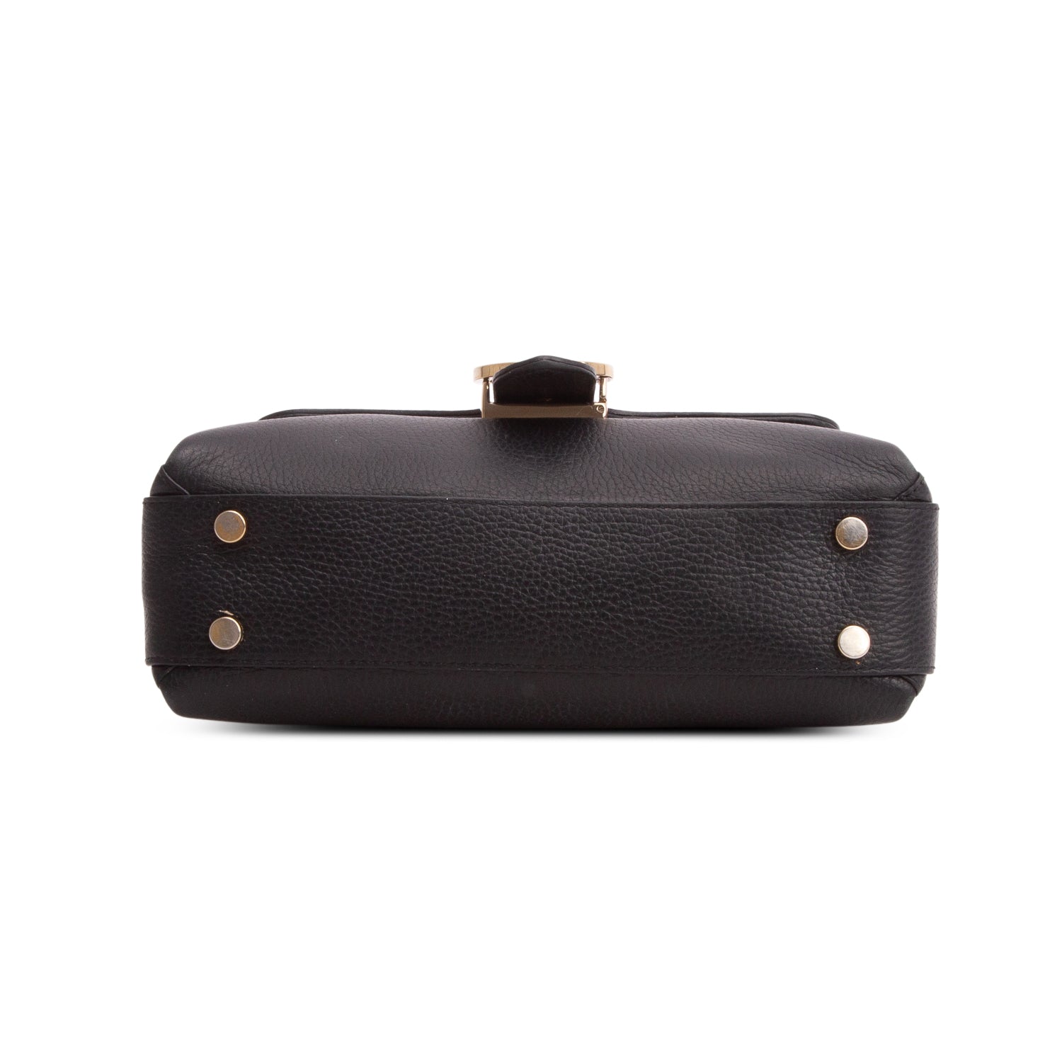 Gucci Black Dollar Calfskin Interlocking G Top Handle Shoulder Bag