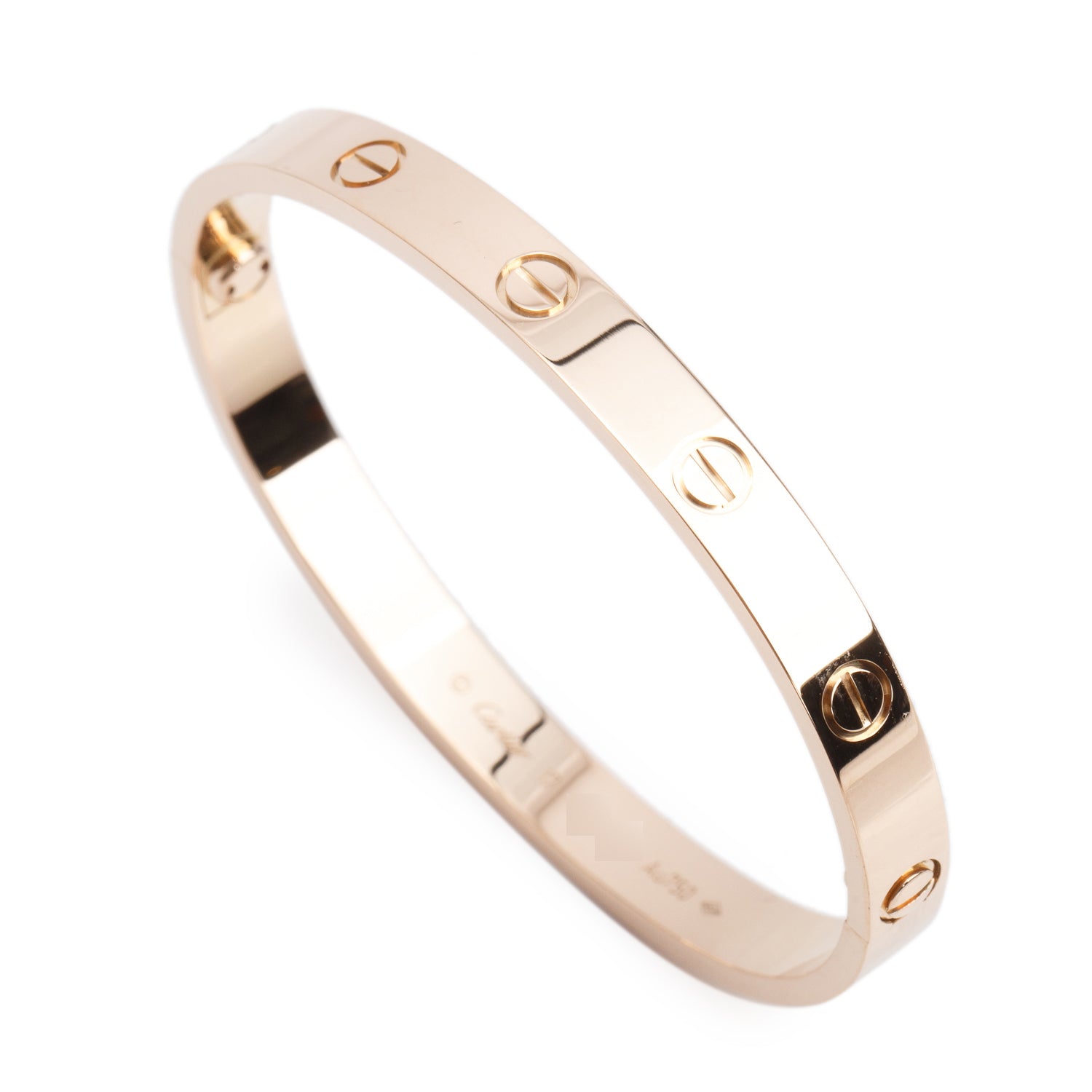 Cartier 18k Rose Gold Love Bracelet, Classic Model, Size 17 w/ Box & Receipt