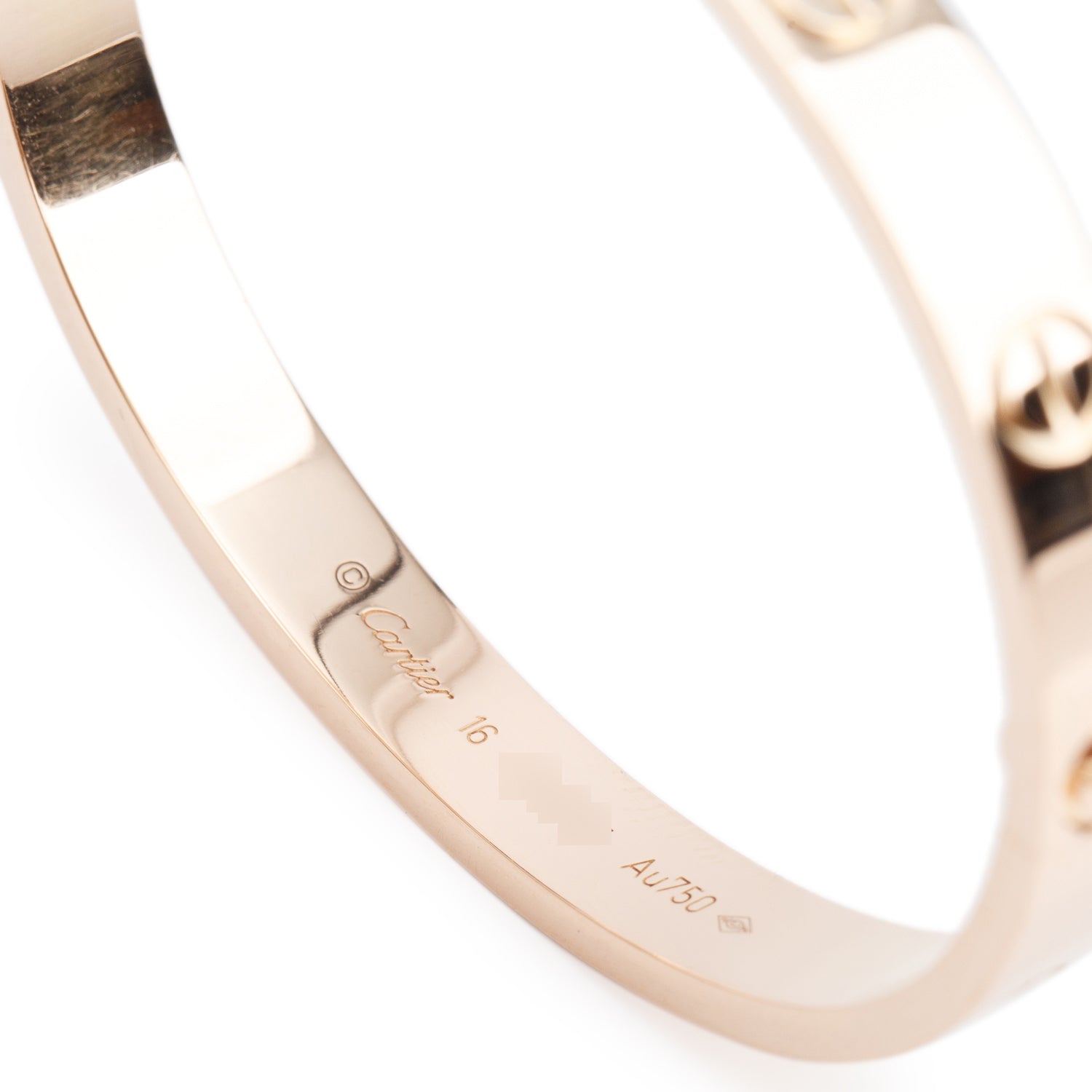 Cartier 2022 18k Rose Gold Love Bracelet, Classic Model, Size 16 w/ Box & Certificate