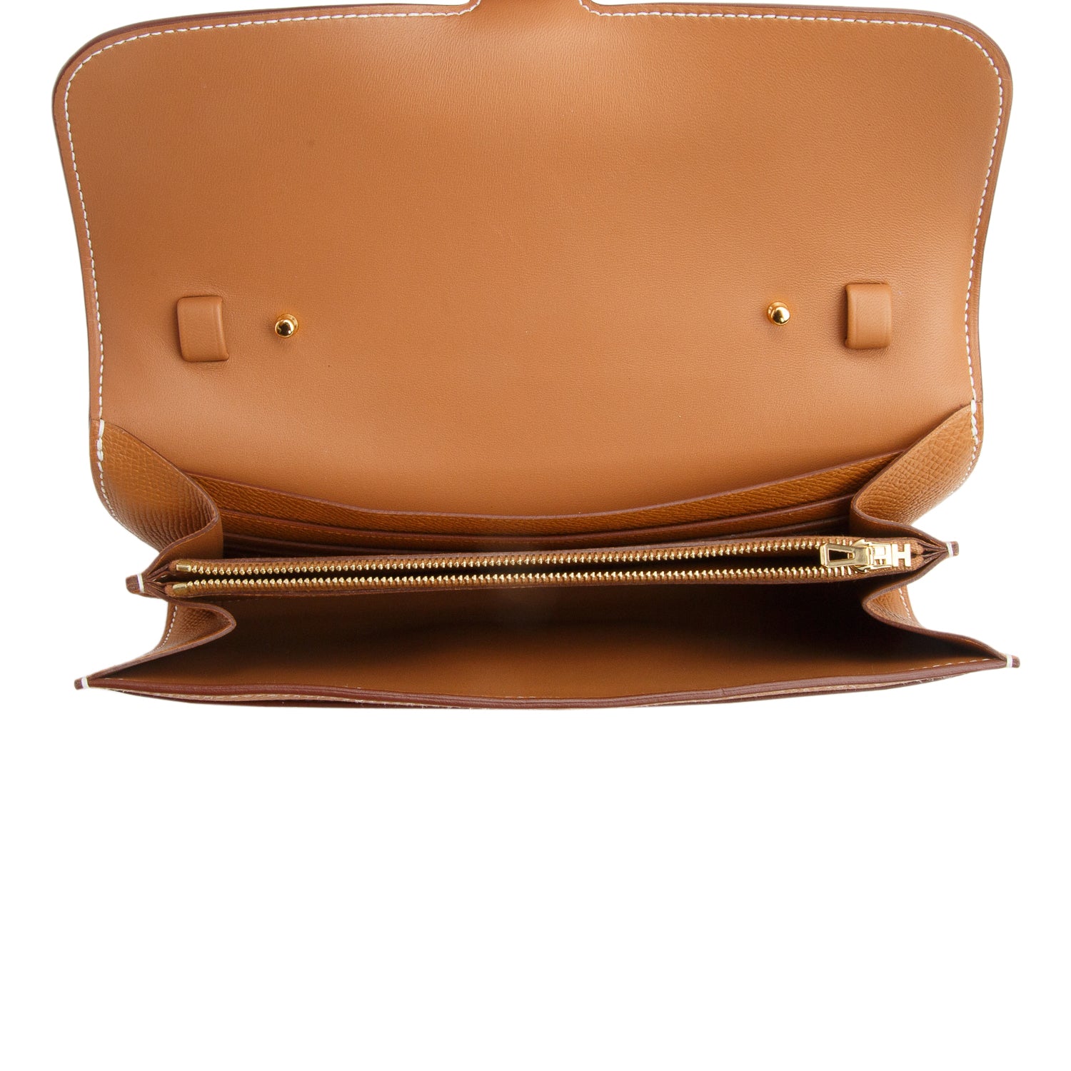 Hermes 2022 Gold Epsom Constance Wallet To Go w/ Box & Strap