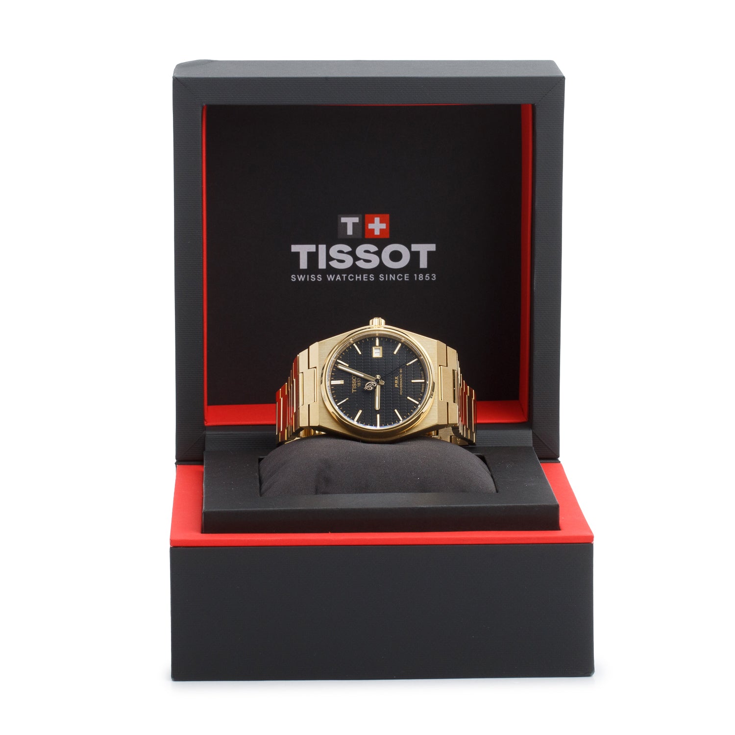 Tissot Gold-Plated Stainless Steel PRX Damian Lillard Special Edition 40 MM Automatic Watch Black Dial w/ Box