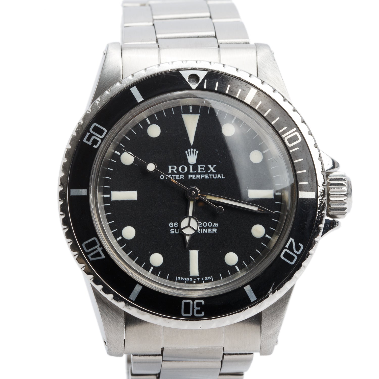 Rolex Vintage Stainless Steel Submariner (No Date) 40 MM Automatic Watch Black Dial 5513