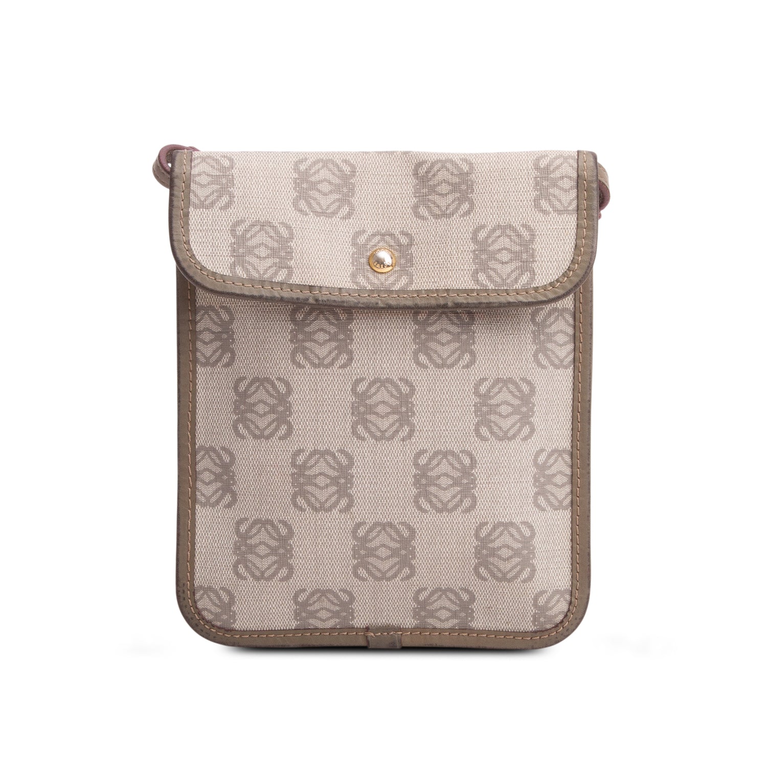 Loewe Beige Anagram Coated Canvas Messenger Bag