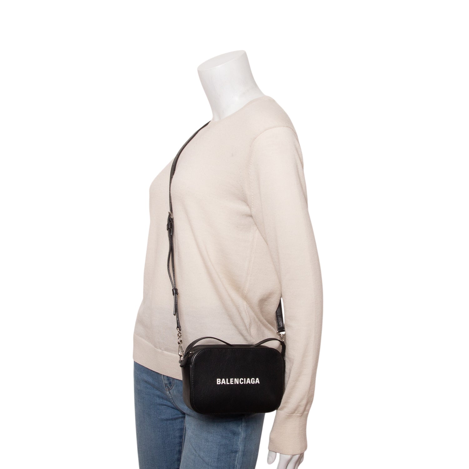 Balenciaga Black Grained Calfskin XS Everyday Camera Bag