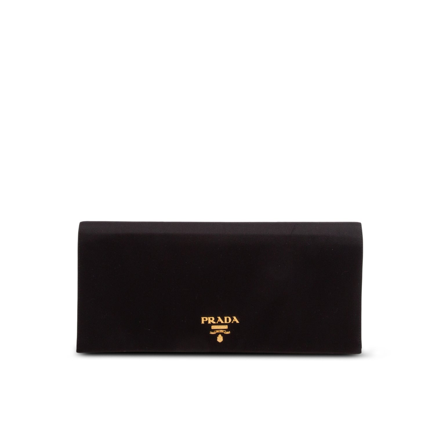 Prada Black Satin Flap Clutch