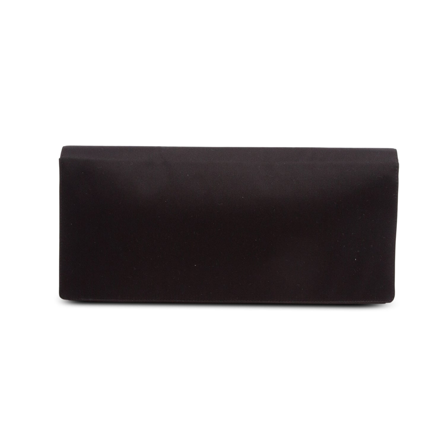 Prada Black Satin Flap Clutch