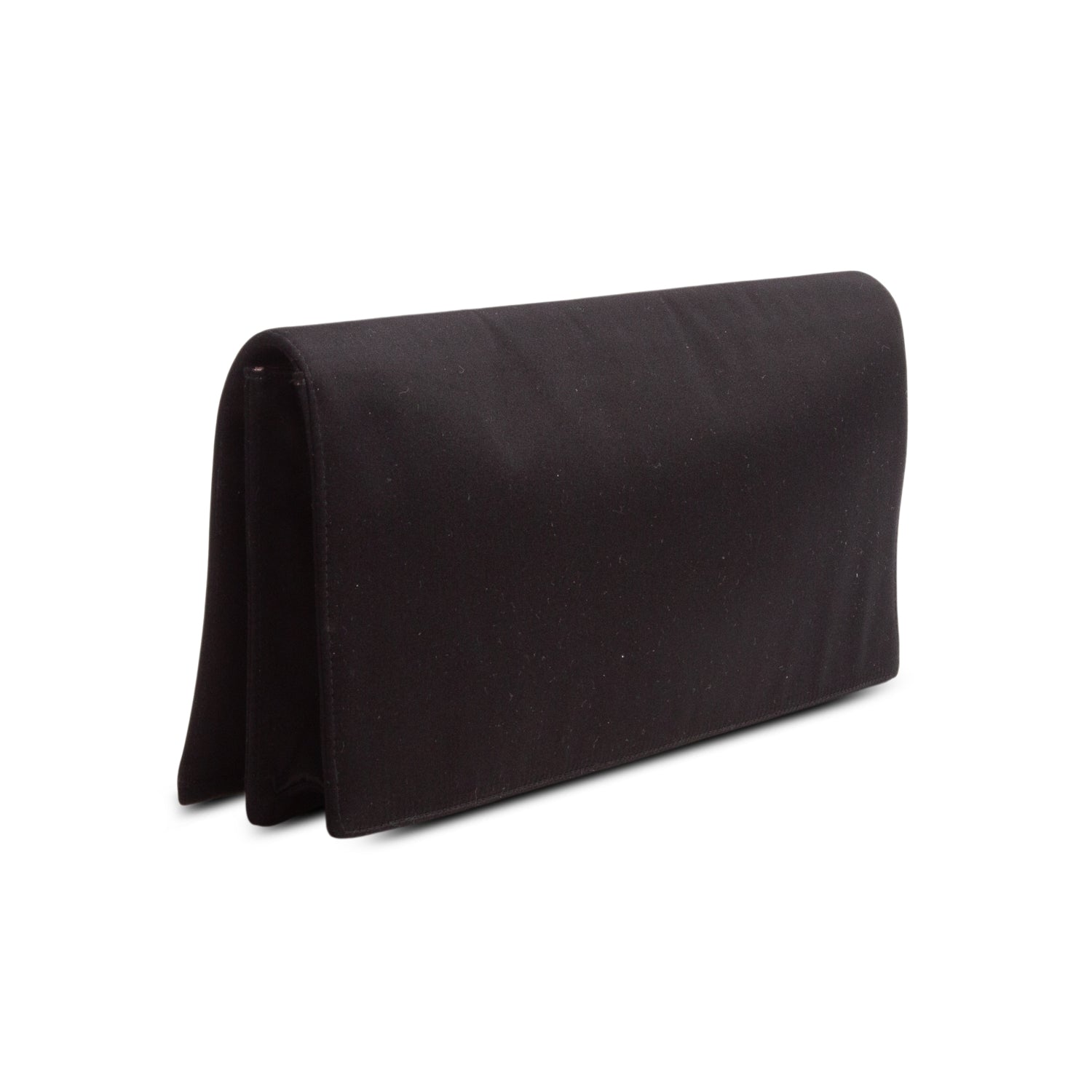 Prada Black Satin Flap Clutch