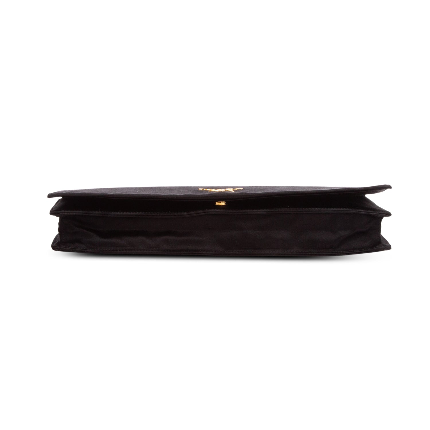 Prada Black Satin Flap Clutch