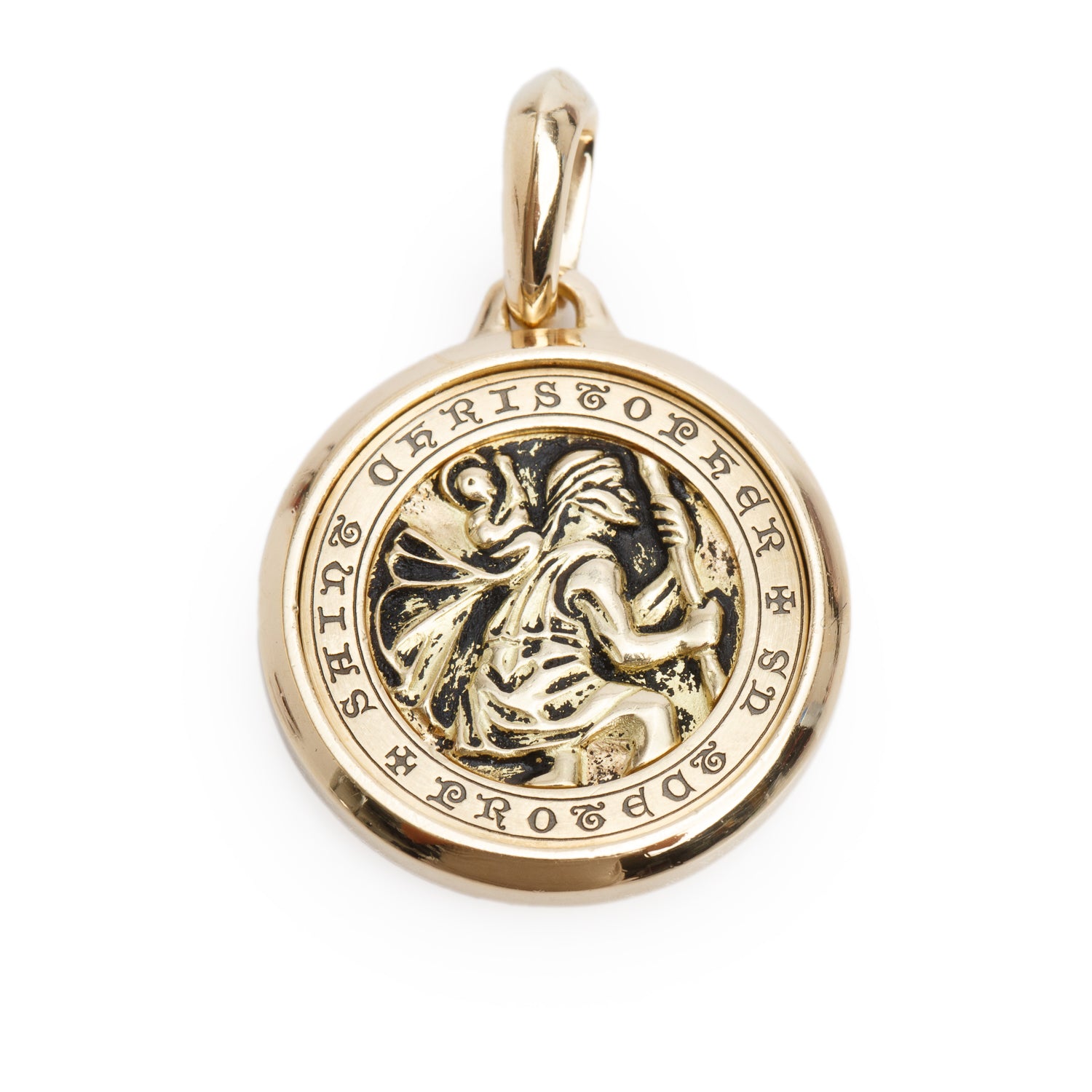 David Yurman 18k Yellow Gold St. Christopher Amulet Pendant