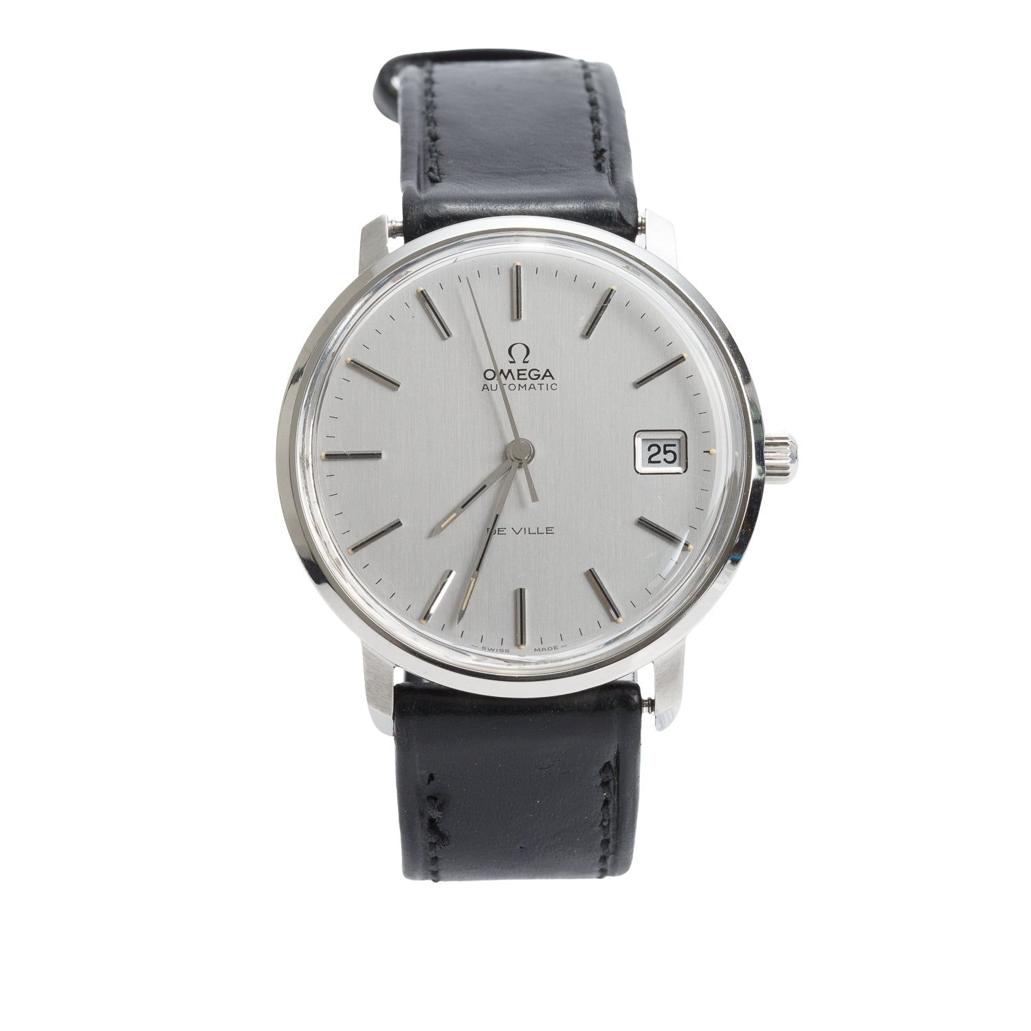 Omega Vintage Stainless Steel De Ville 36 MM Automatic Watch Silver Dial