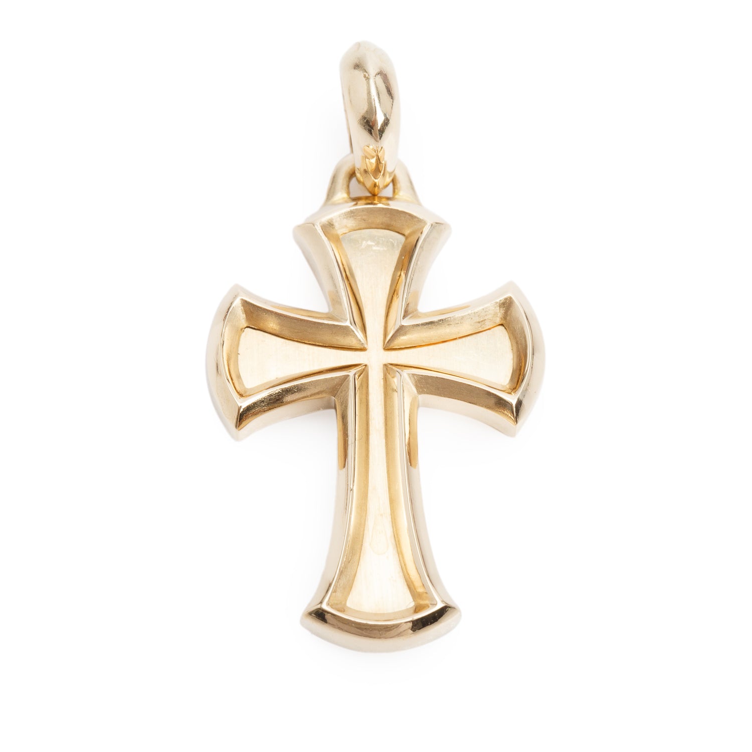 David Yurman 18k Yellow Gold Knife Edge Cross Amulet Pendant