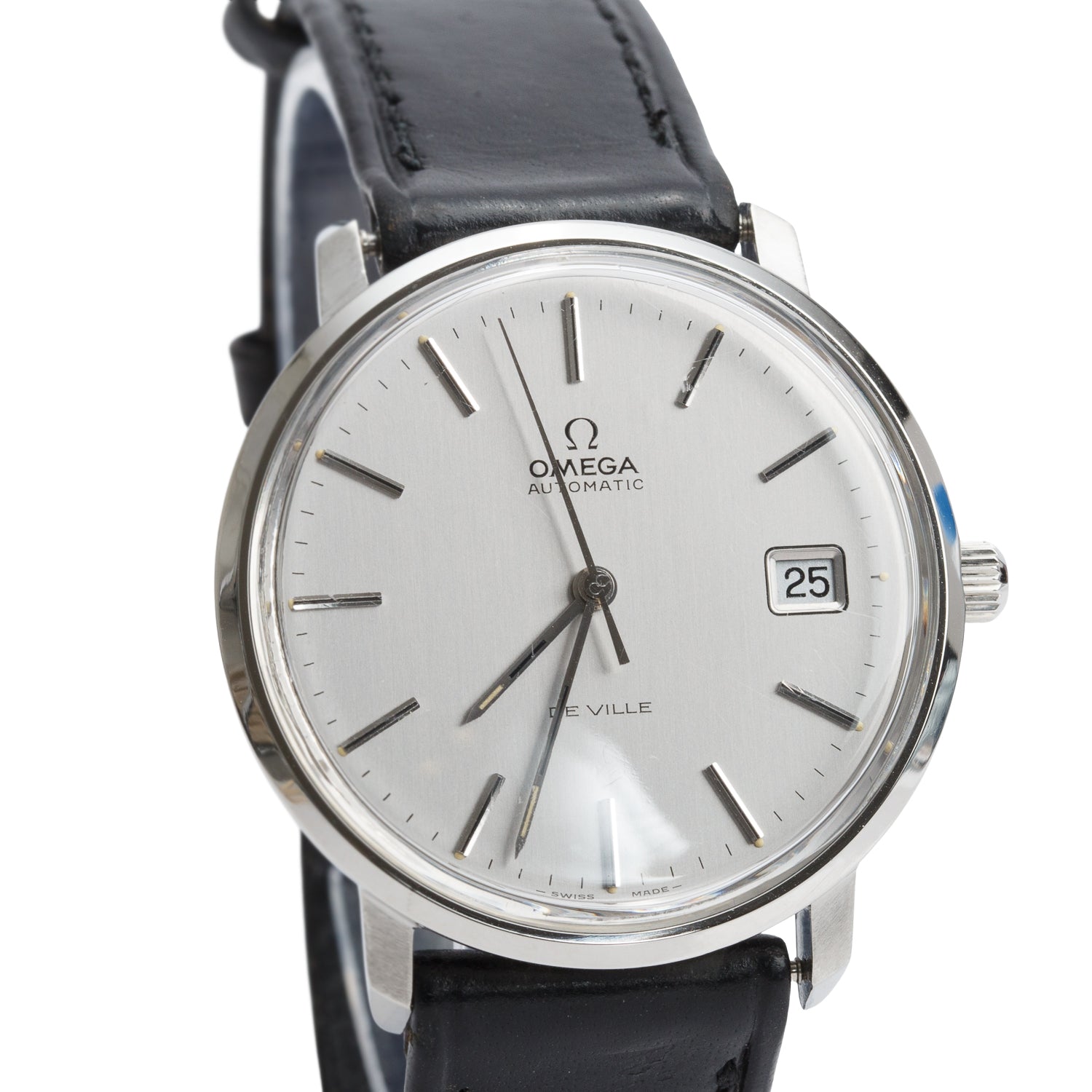 Omega Vintage Stainless Steel De Ville 36 MM Automatic Watch Silver Dial