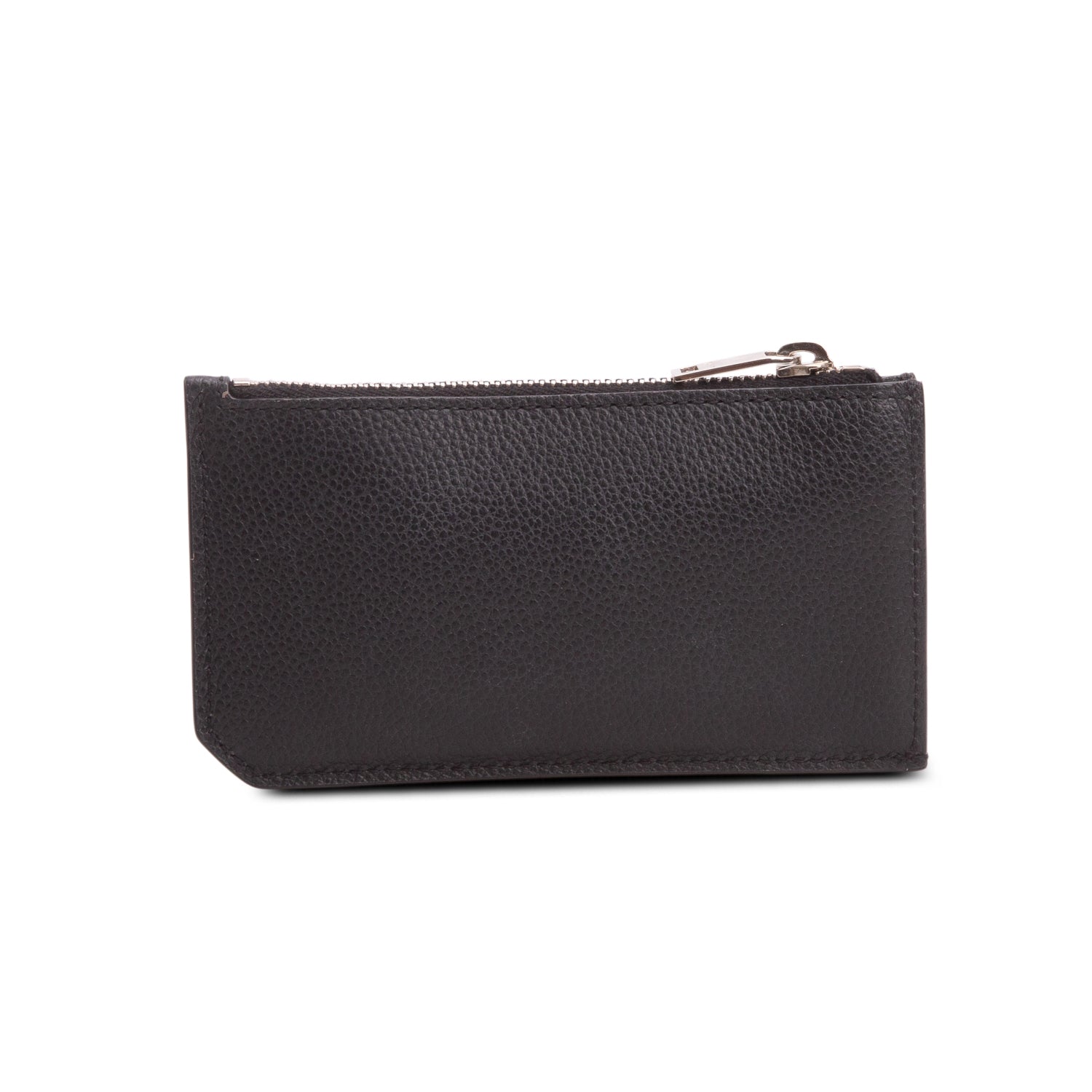 Saint Laurent 2020 Black Grain de Poudre Paris Fragments Zipped Card Case w/ Box