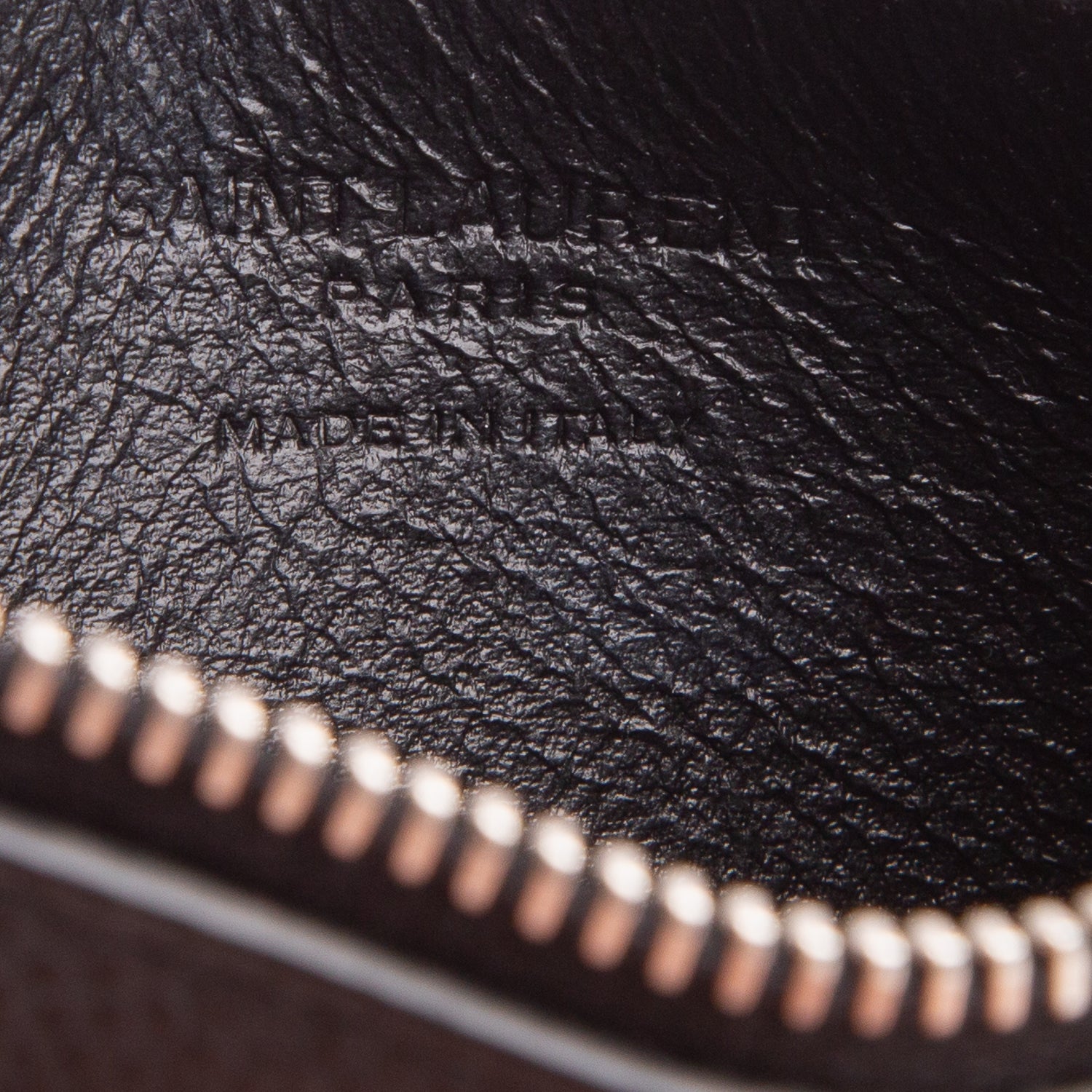Saint Laurent 2020 Black Grain de Poudre Paris Fragments Zipped Card Case w/ Box
