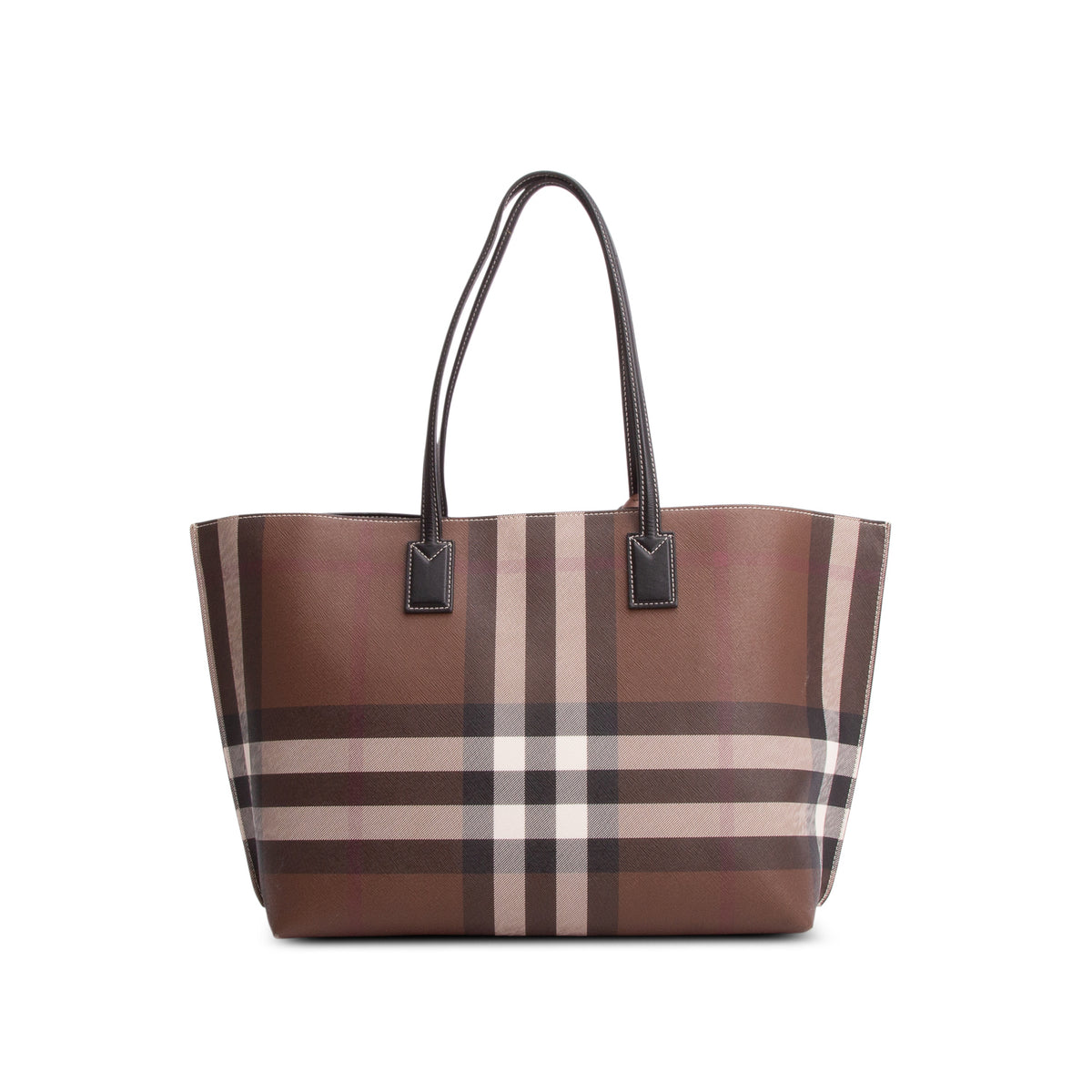 Burberry Brown Check Coated Canvas Medium Tote