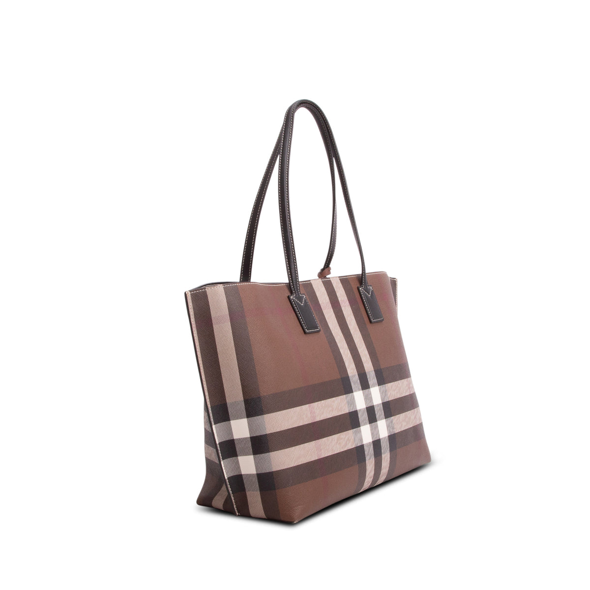 Burberry Brown Check Coated Canvas Medium Tote