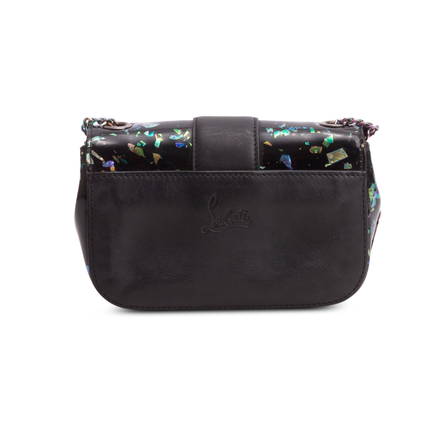 Christian Louboutin Black Patent Leather Iridescent Mini Sweet Cherry Bag