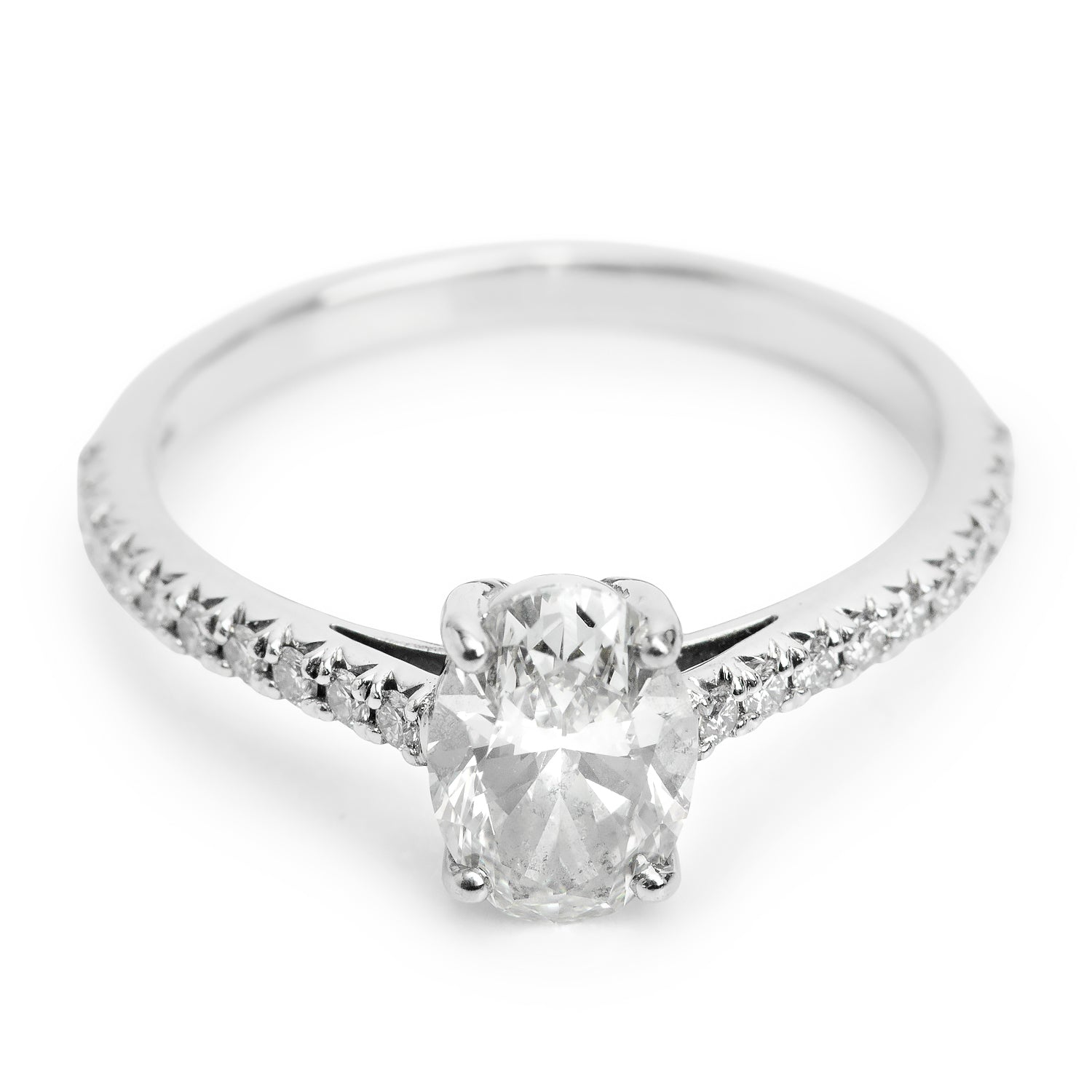 Tiffany & Co. 2023 Platinum 1.00 ct. Oval Cut Diamond Novo Engagement Ring, Size 6 w/ Box & Paperwork