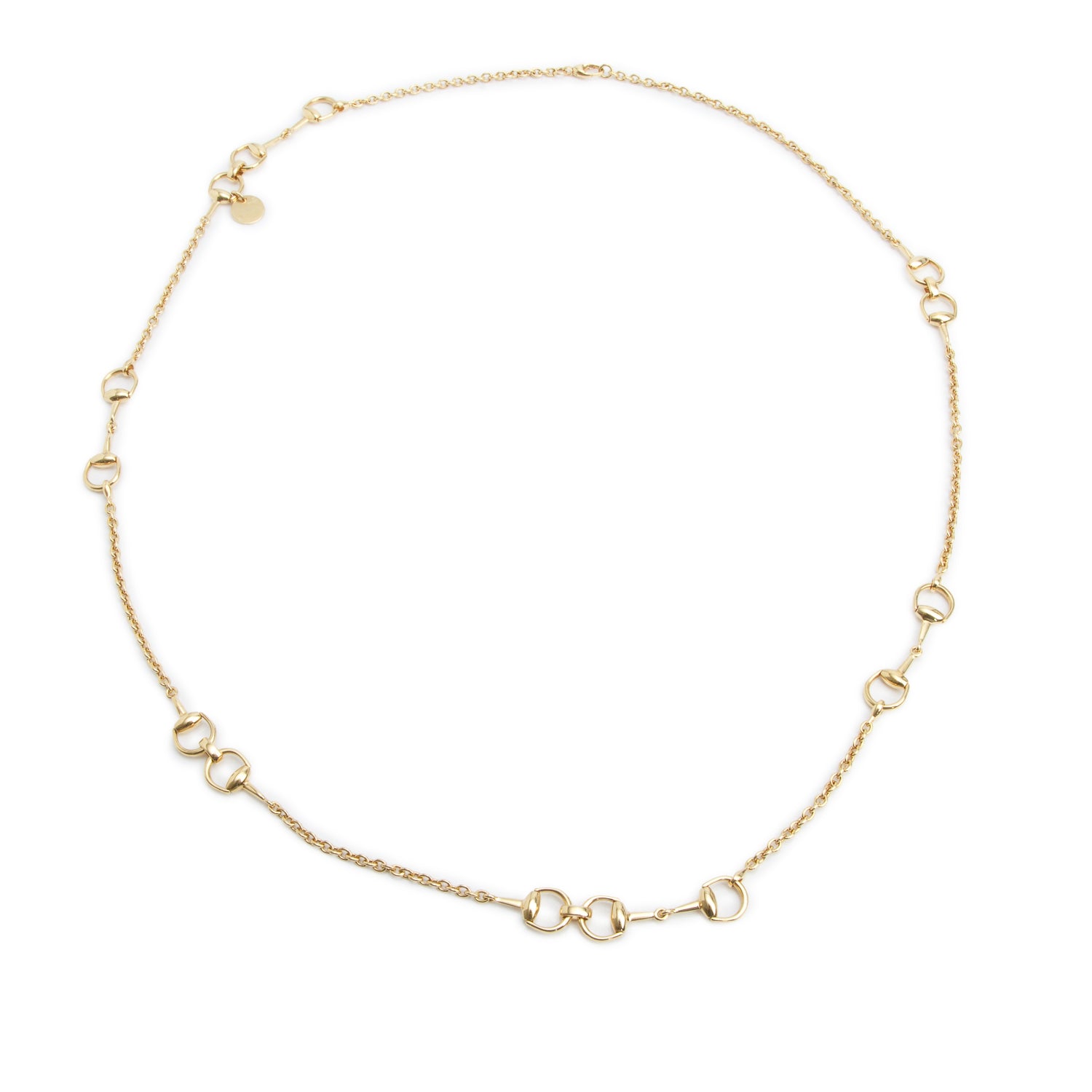 Gucci 18k Yellow Gold Horsebit Chain Necklace w/ Box