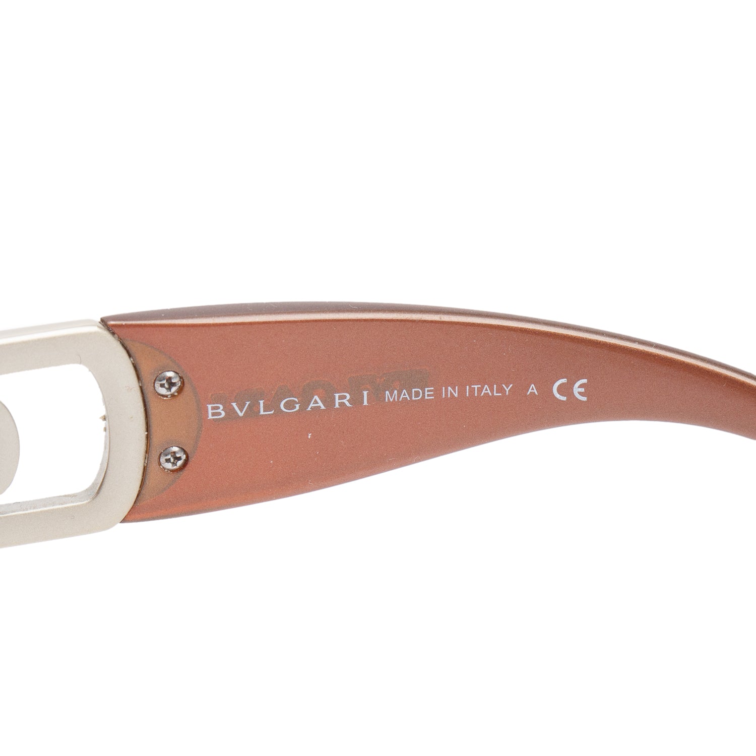 Bvlgari 6012-B Silver Metal Brown Crystal Aviator Sunglasses w/ Case