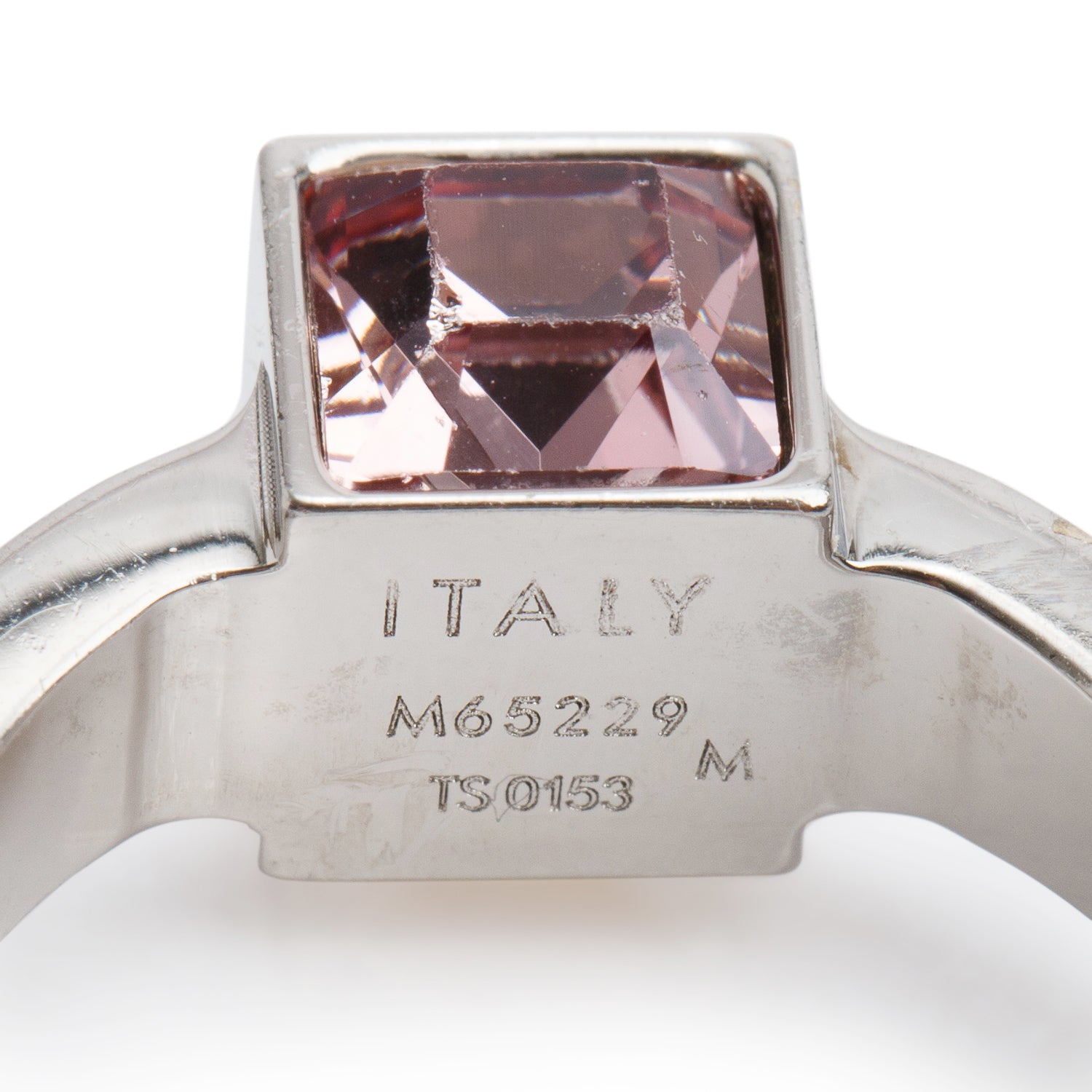 Louis Vuitton Palladium Plated Crystal Gamble Cocktail Ring, Size M 5