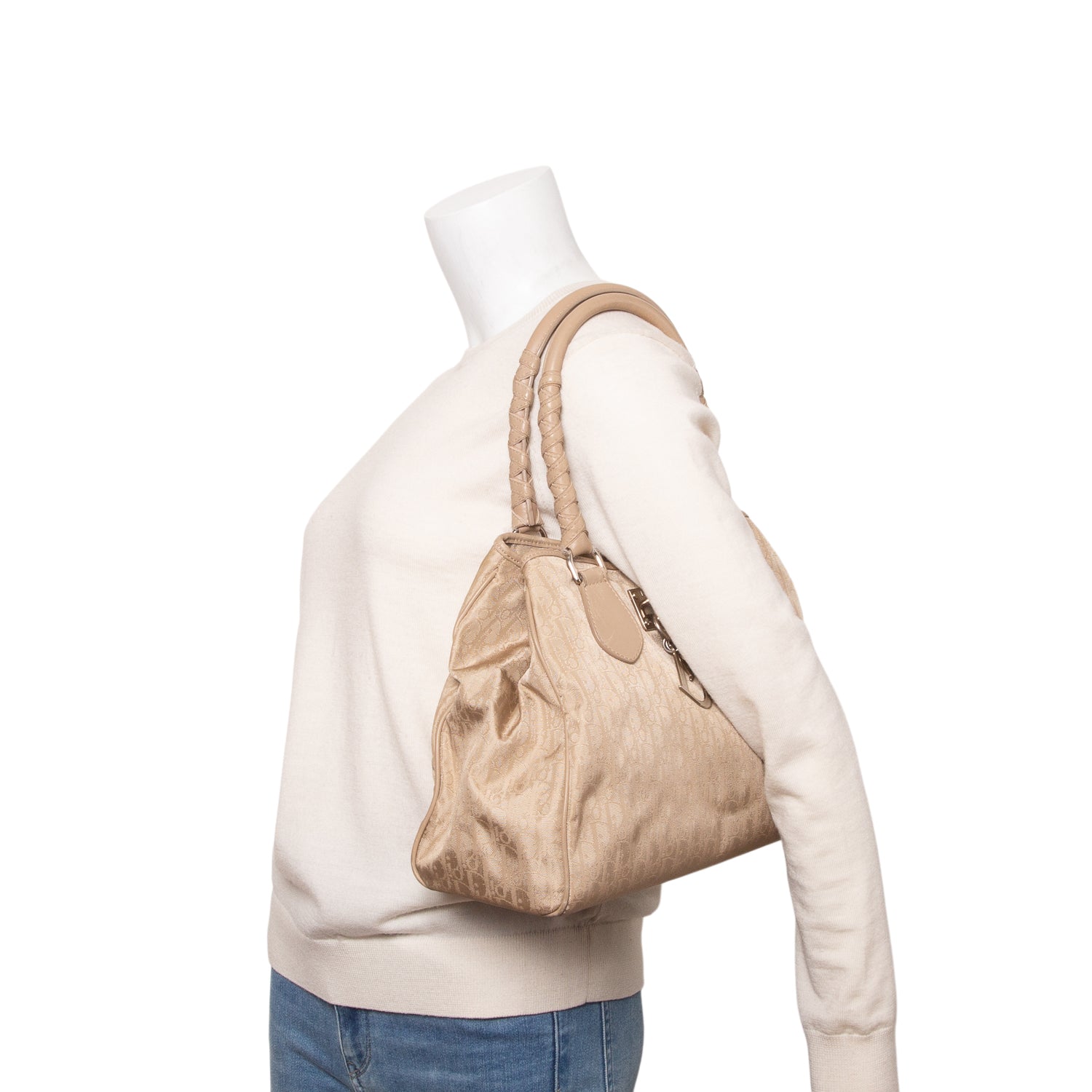 Christian Dior Taupe Oblique Diorrisimo Trotter Tote Bag