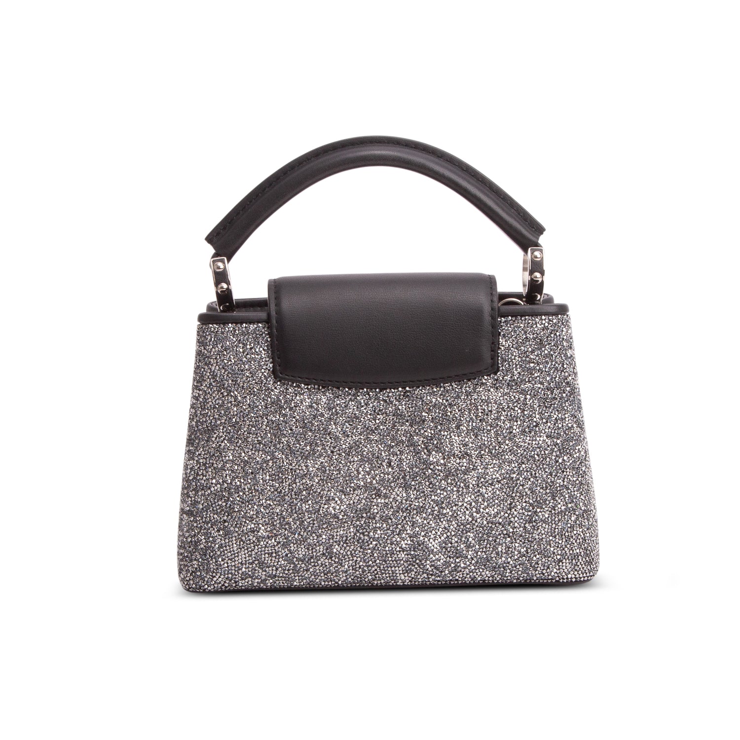 Louis Vuitton Black Crystal Capucines Mini w/ Strap