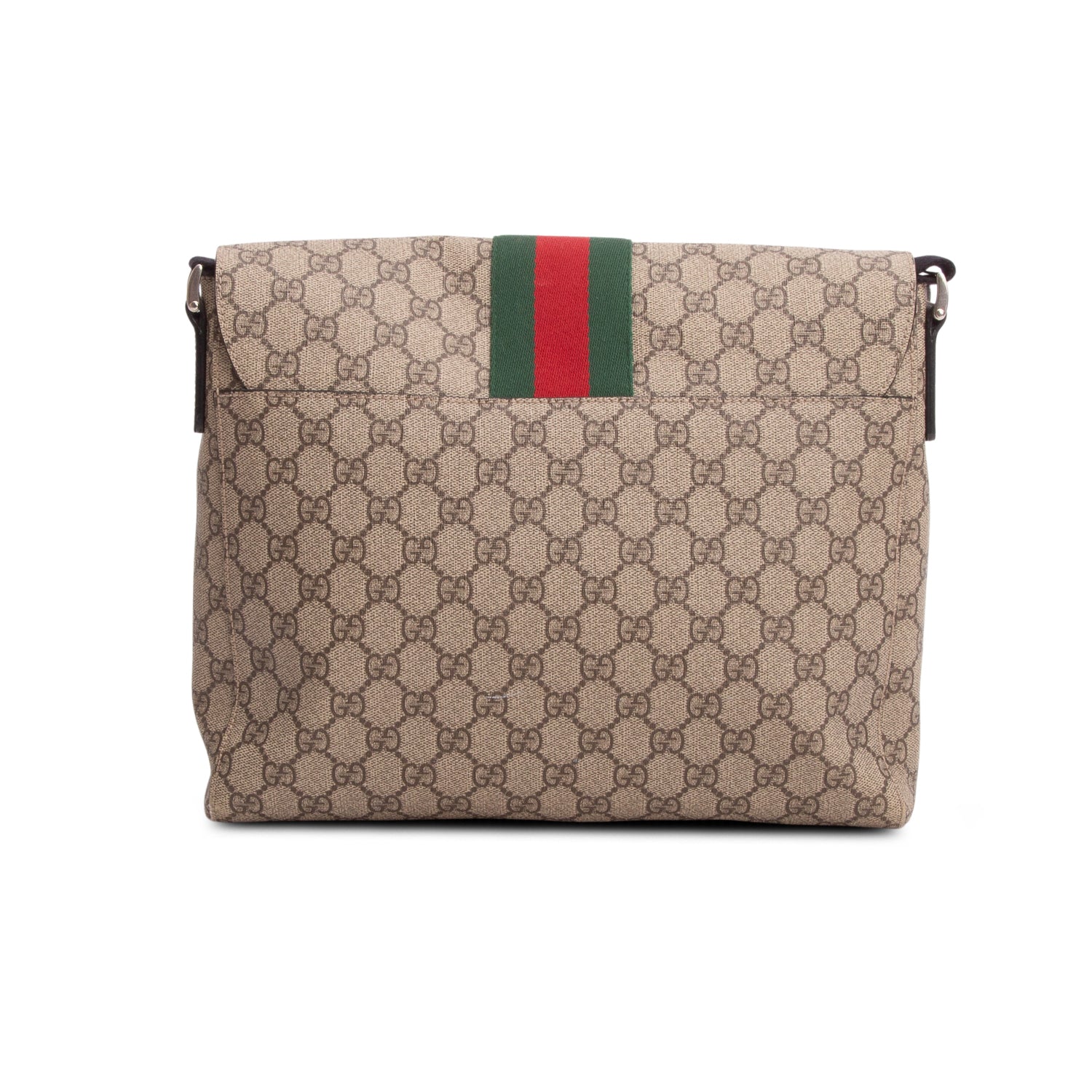 Gucci GG Supreme Monogram Web Flap Messenger Bag