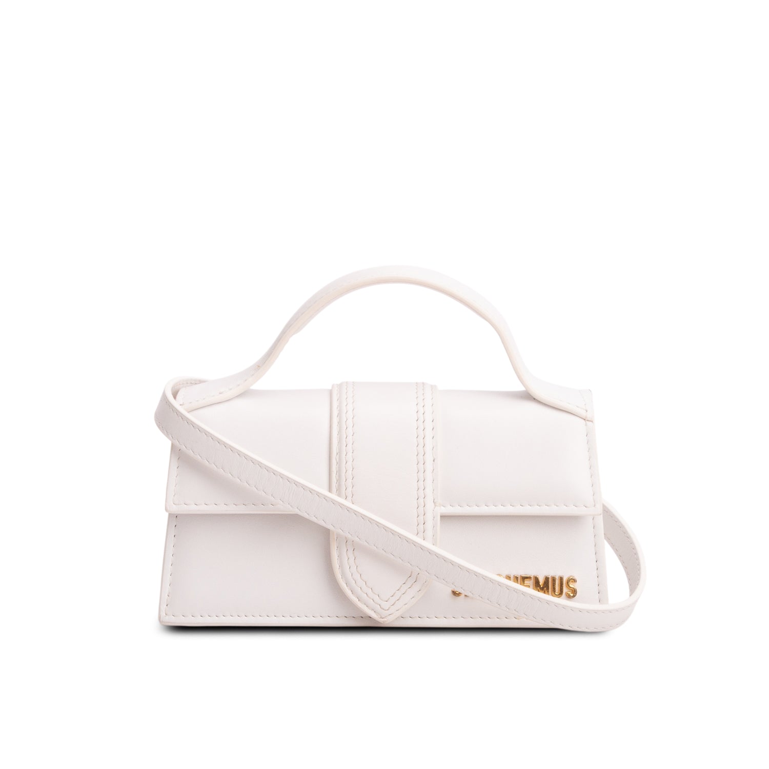 Jacquemus White Calfskin Les Classique The Bambino Bag w/ Strap