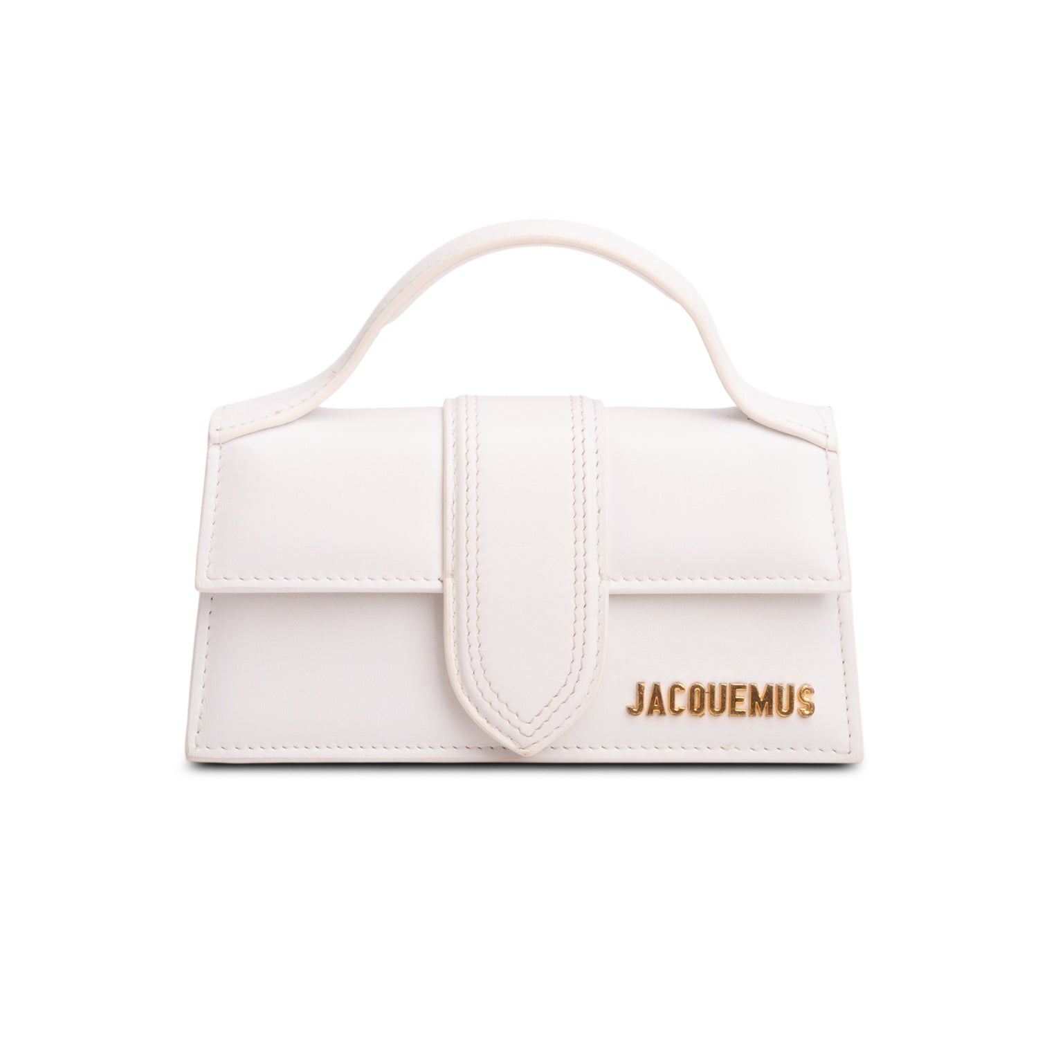 Jacquemus White Calfskin Les Classique The Bambino Bag w/ Strap