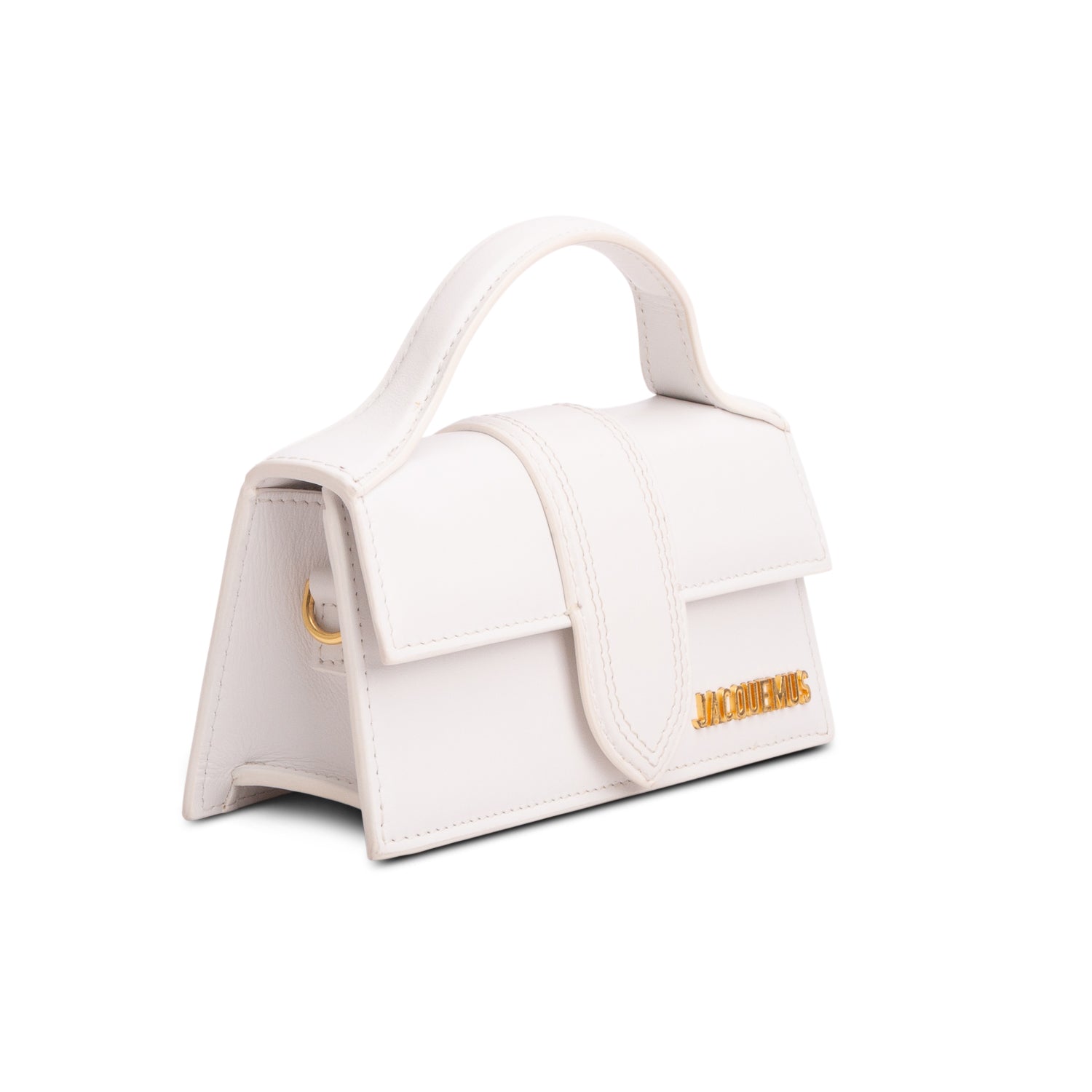 Jacquemus White Calfskin Les Classique The Bambino Bag w/ Strap