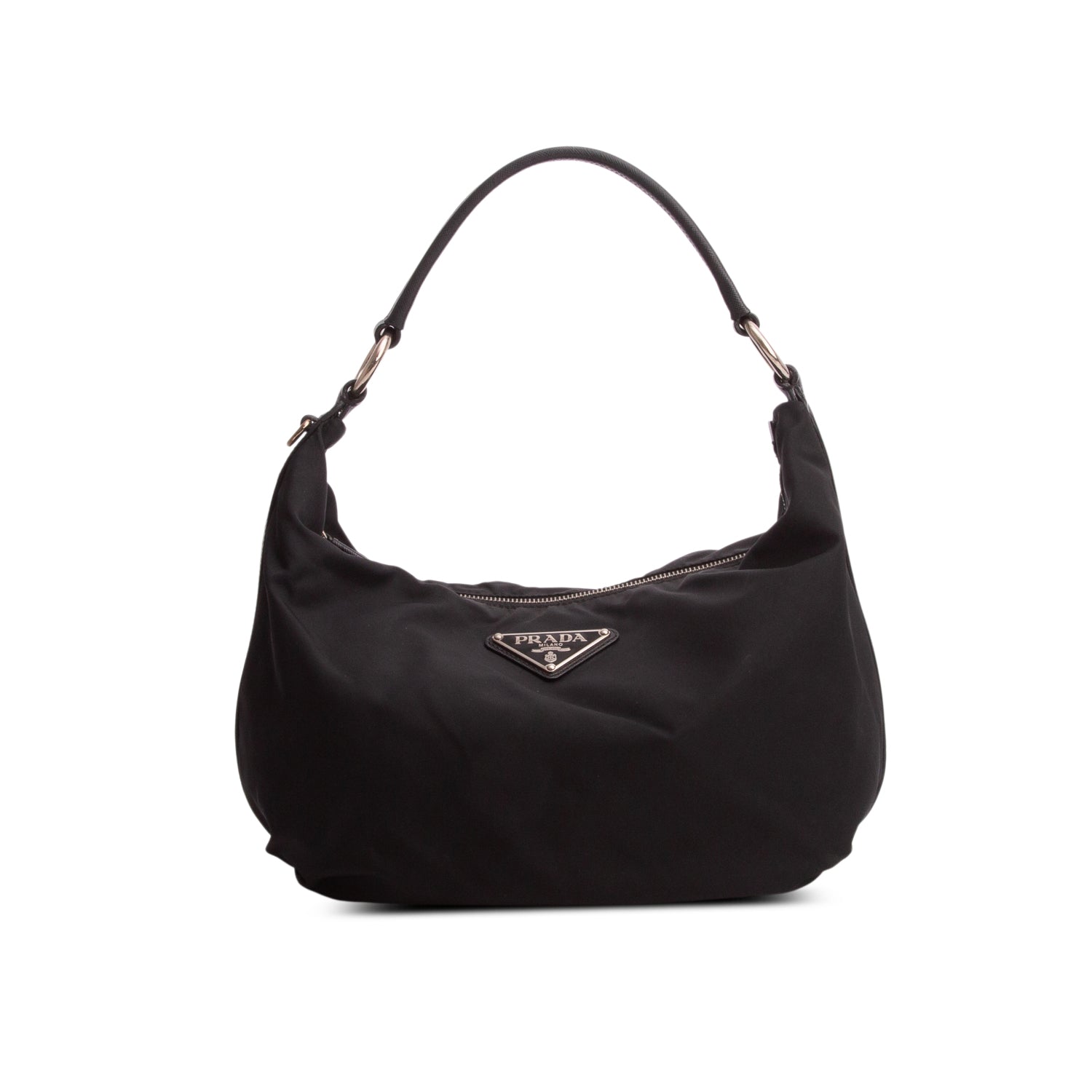 Prada Black Tessuto Nylon Saffiano Hobo