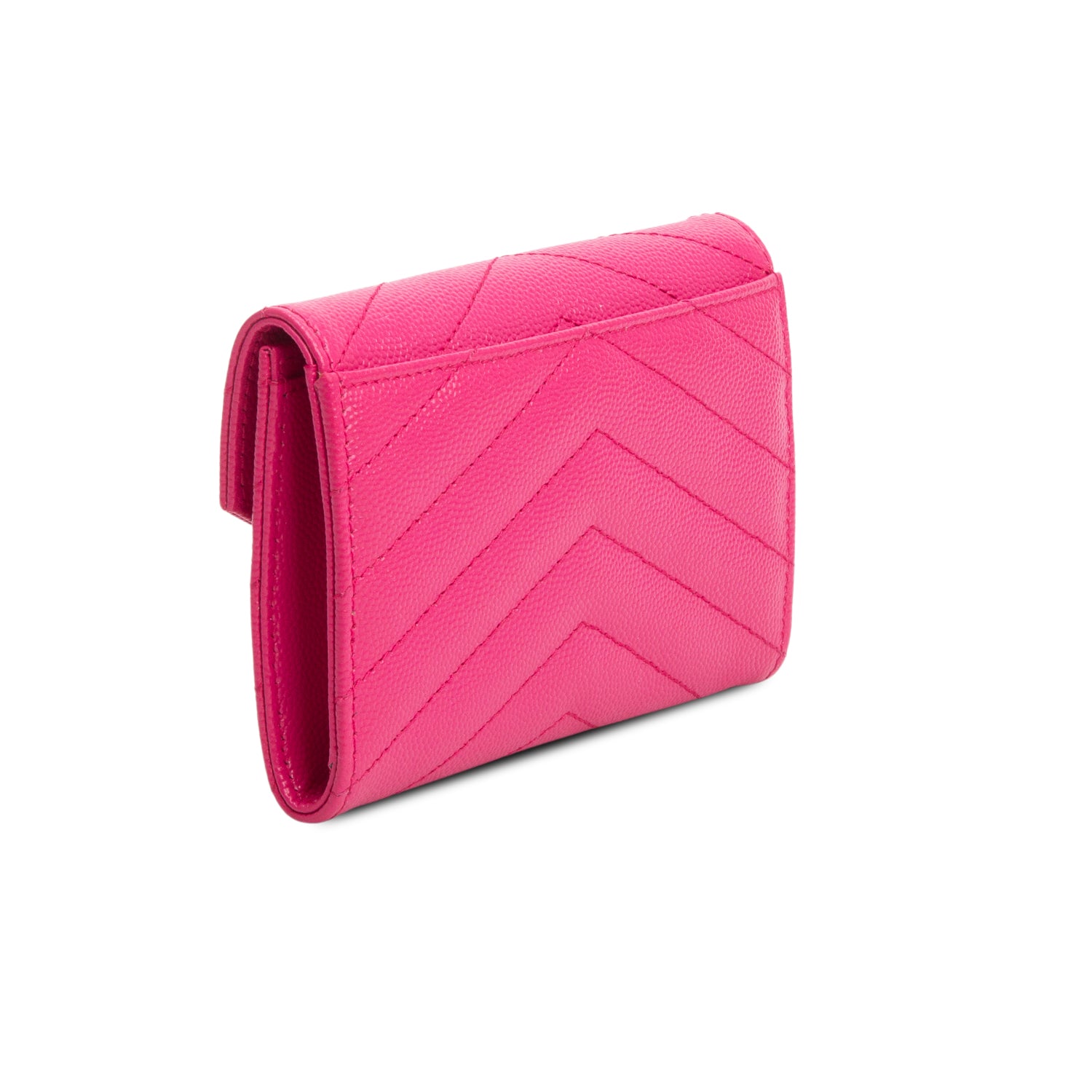 Saint Laurent 2022 Pink Grain de Poudre Cassandre Wallet w/ Box