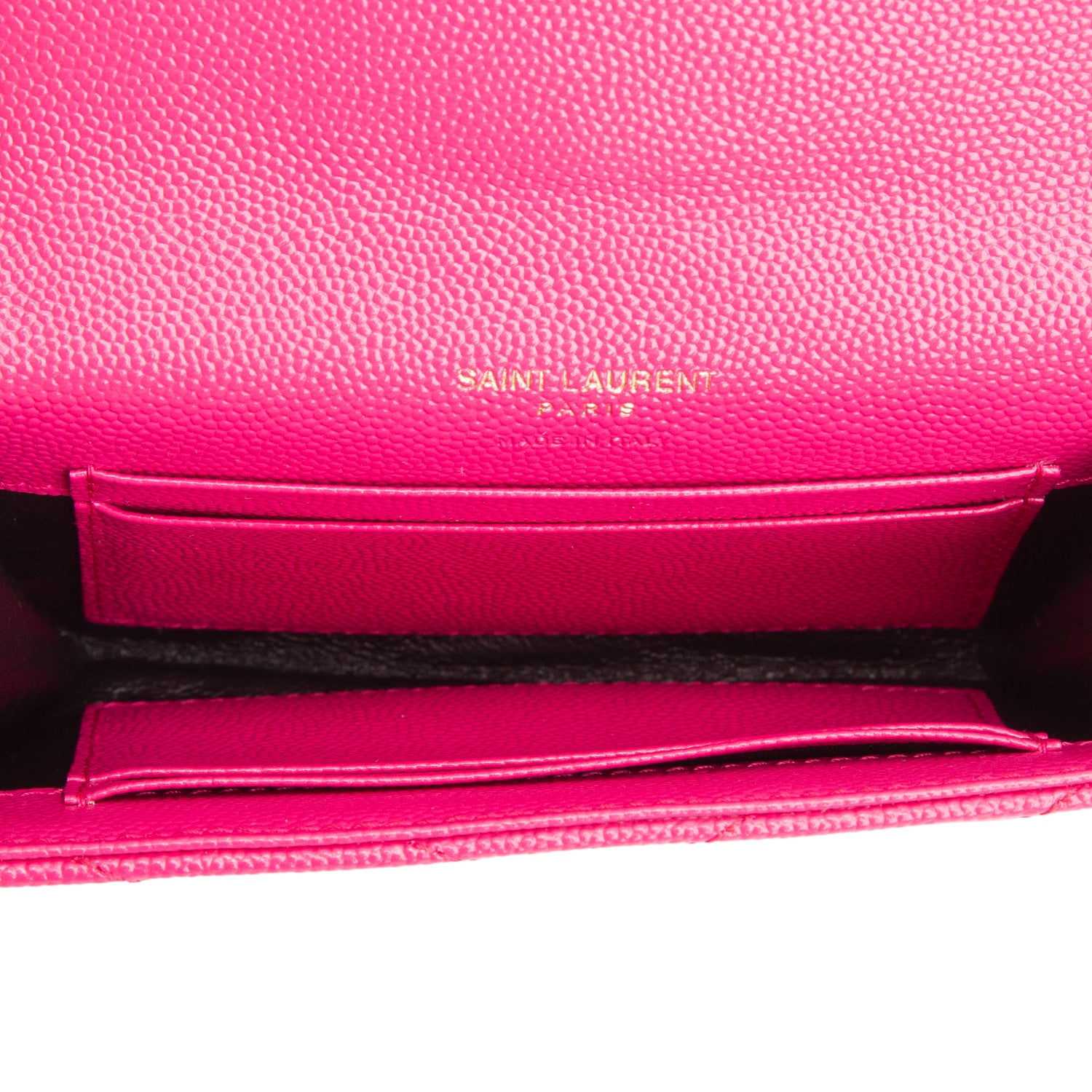 Saint Laurent 2022 Pink Grain de Poudre Cassandre Wallet w/ Box