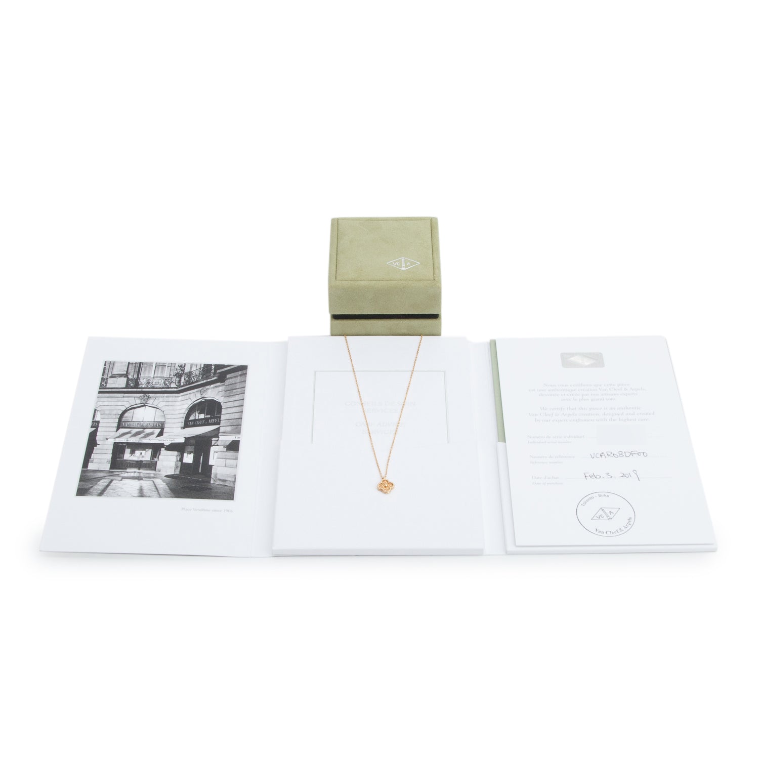 Van Cleef & Arpels 18k Rose Gold Sweet Alhambra Pendant Necklace w/ Box & Certificate