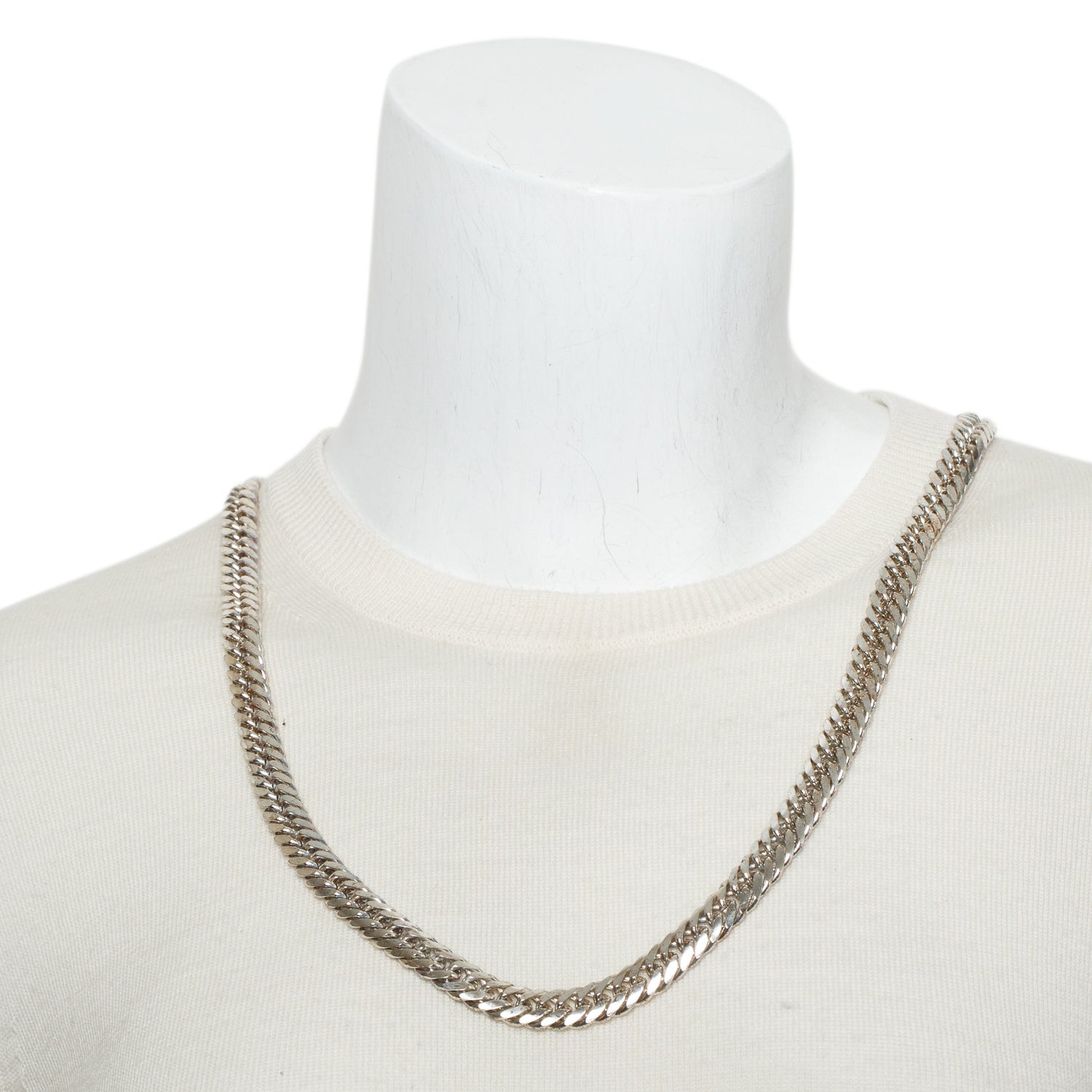 Givenchy Vintage Silver-Tone Metal GG Link Chain Necklace