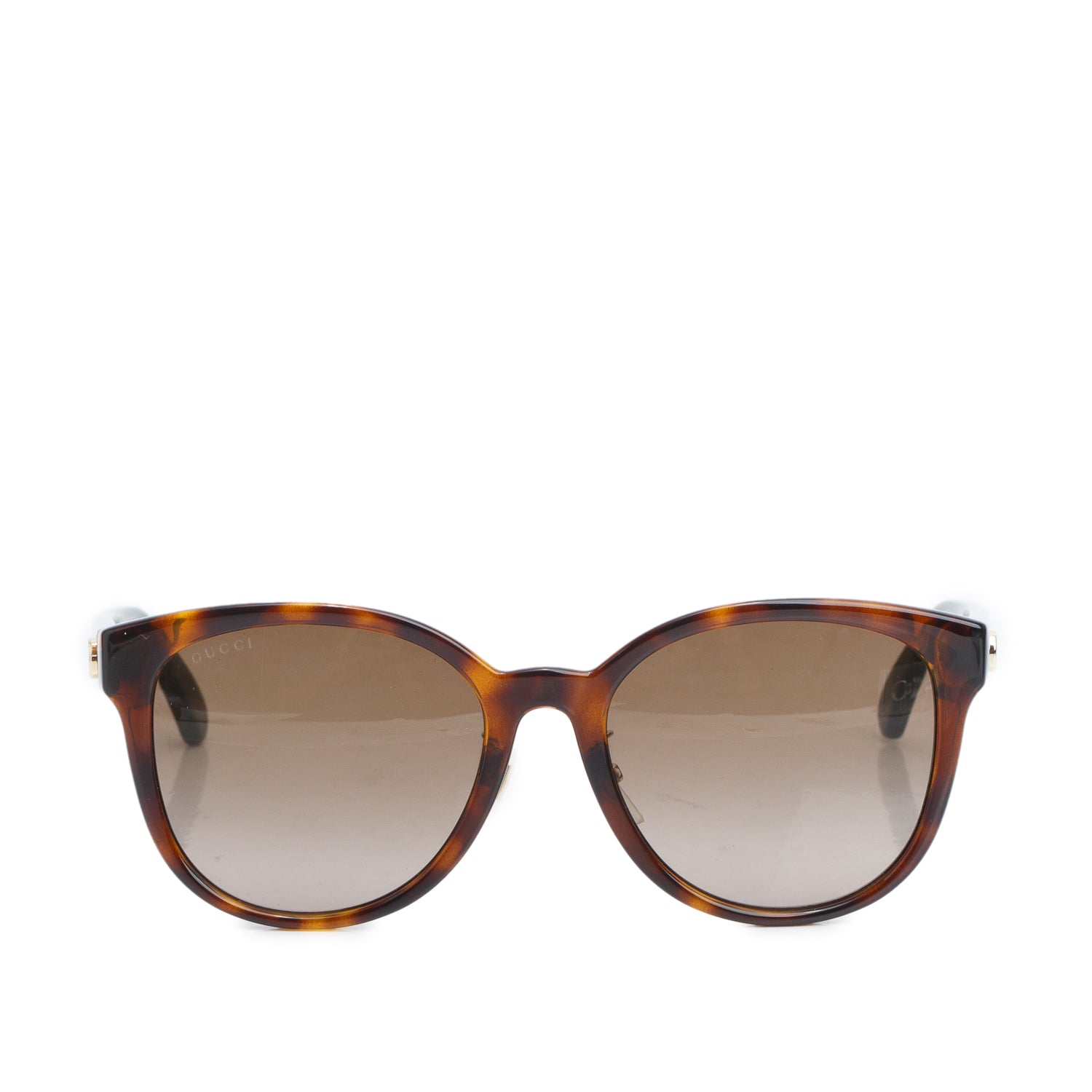 Gucci GG0854SK Tortoise Web Acetate Round Sunglasses