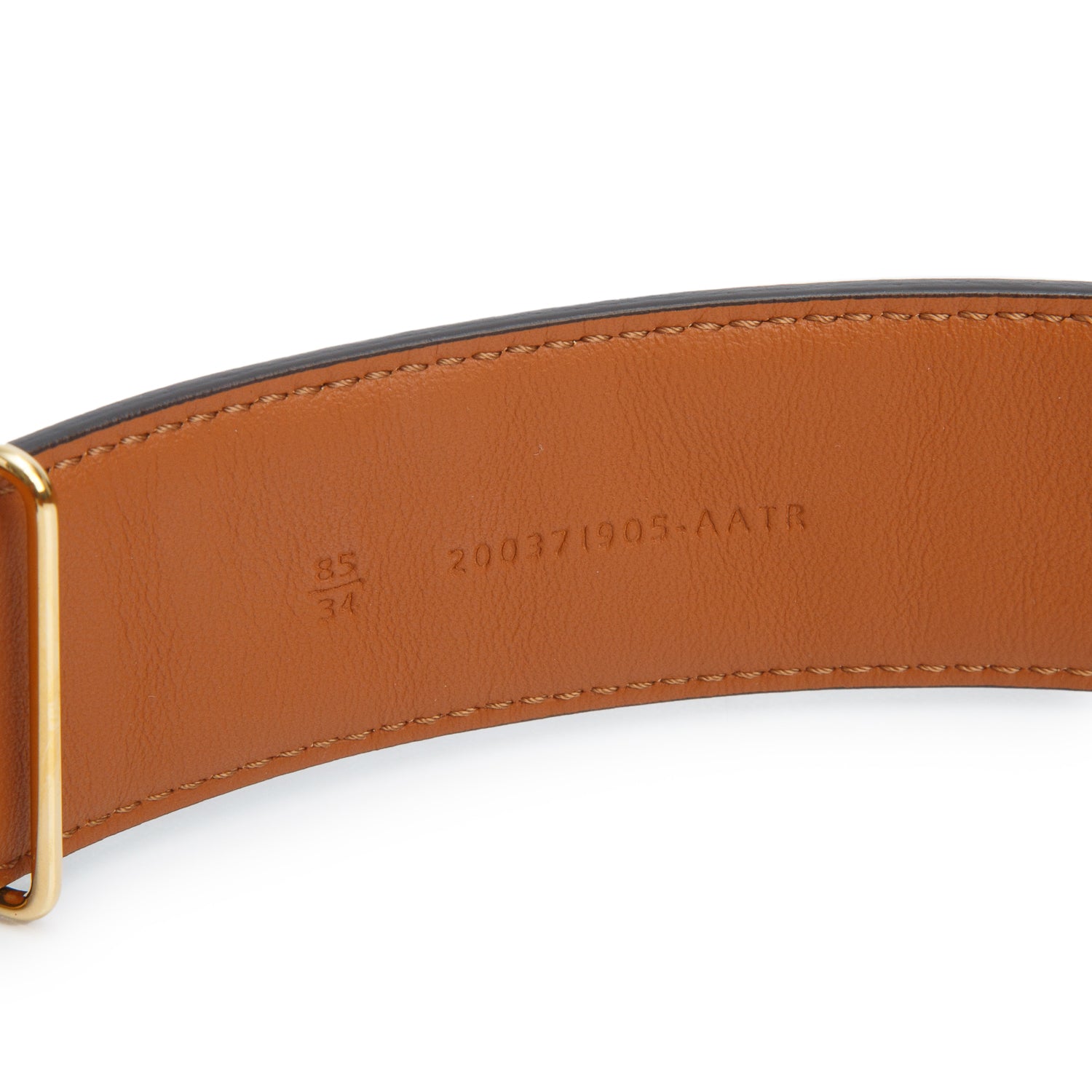 Fendi Brown Vitello Leather Embossed FF Belt w/ Box