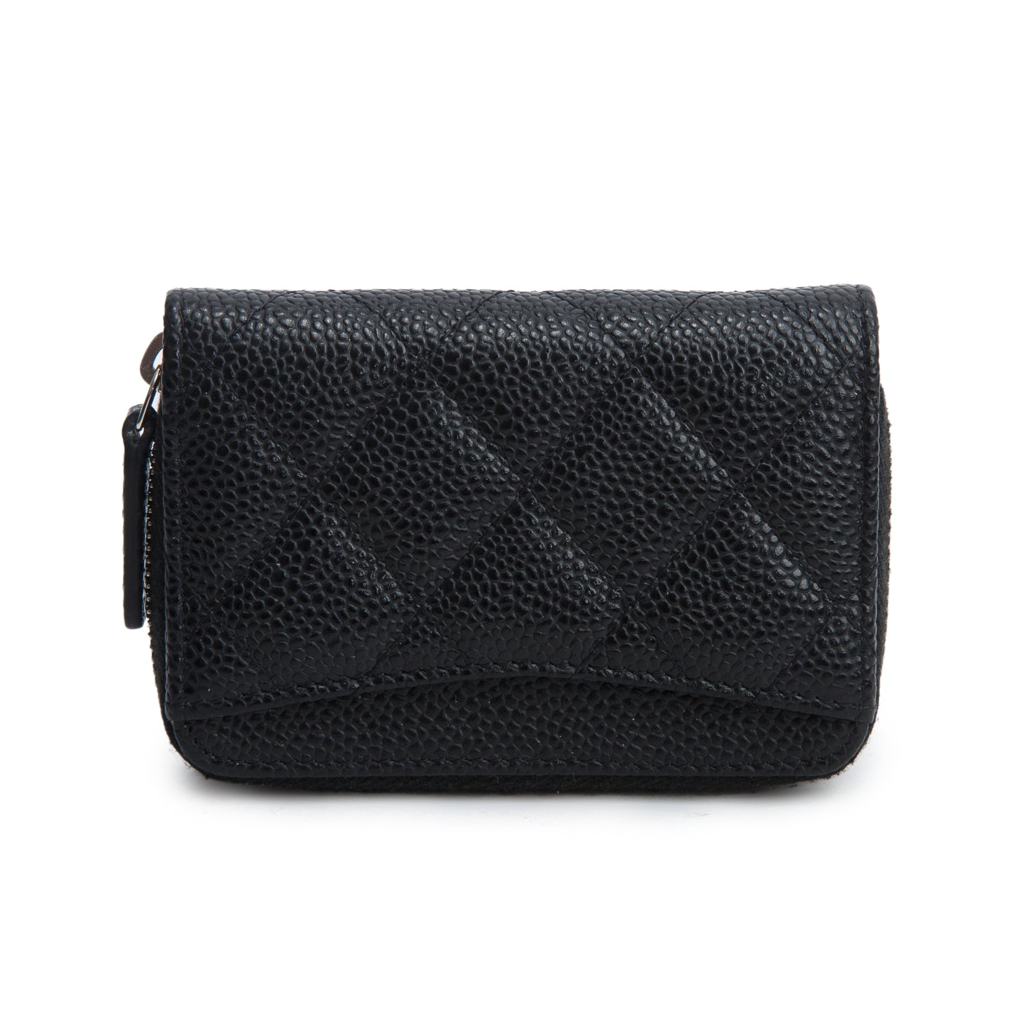 Chanel 2021 Black Caviar Leather Classic Zipped Coin Purse w/ Box & Authenticity Card