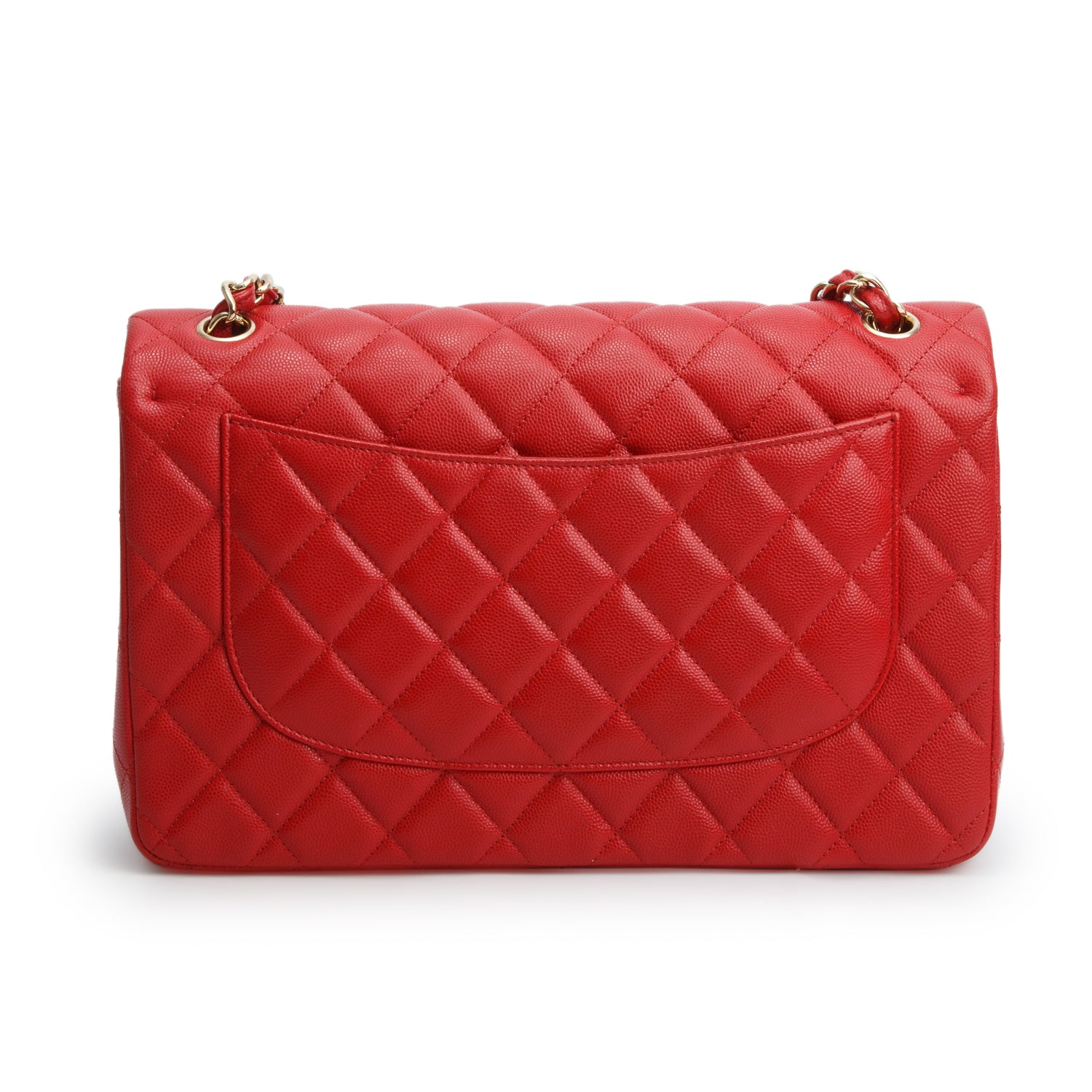 Chanel Red Caviar Jumbo Classic Double Flap Bag w/ Box, Authenticity Card & Receipt