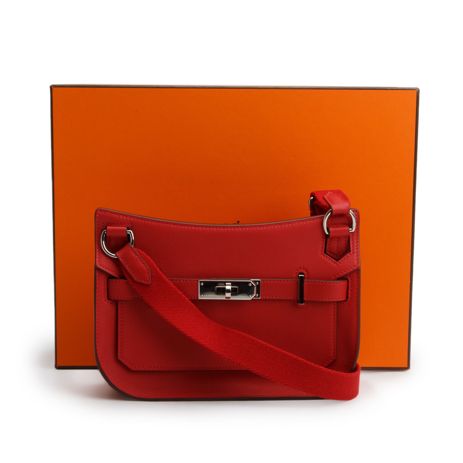 Hermes 2023 Vermillon Swift Leather Mini Jypsiere w/ Box & Receipt
