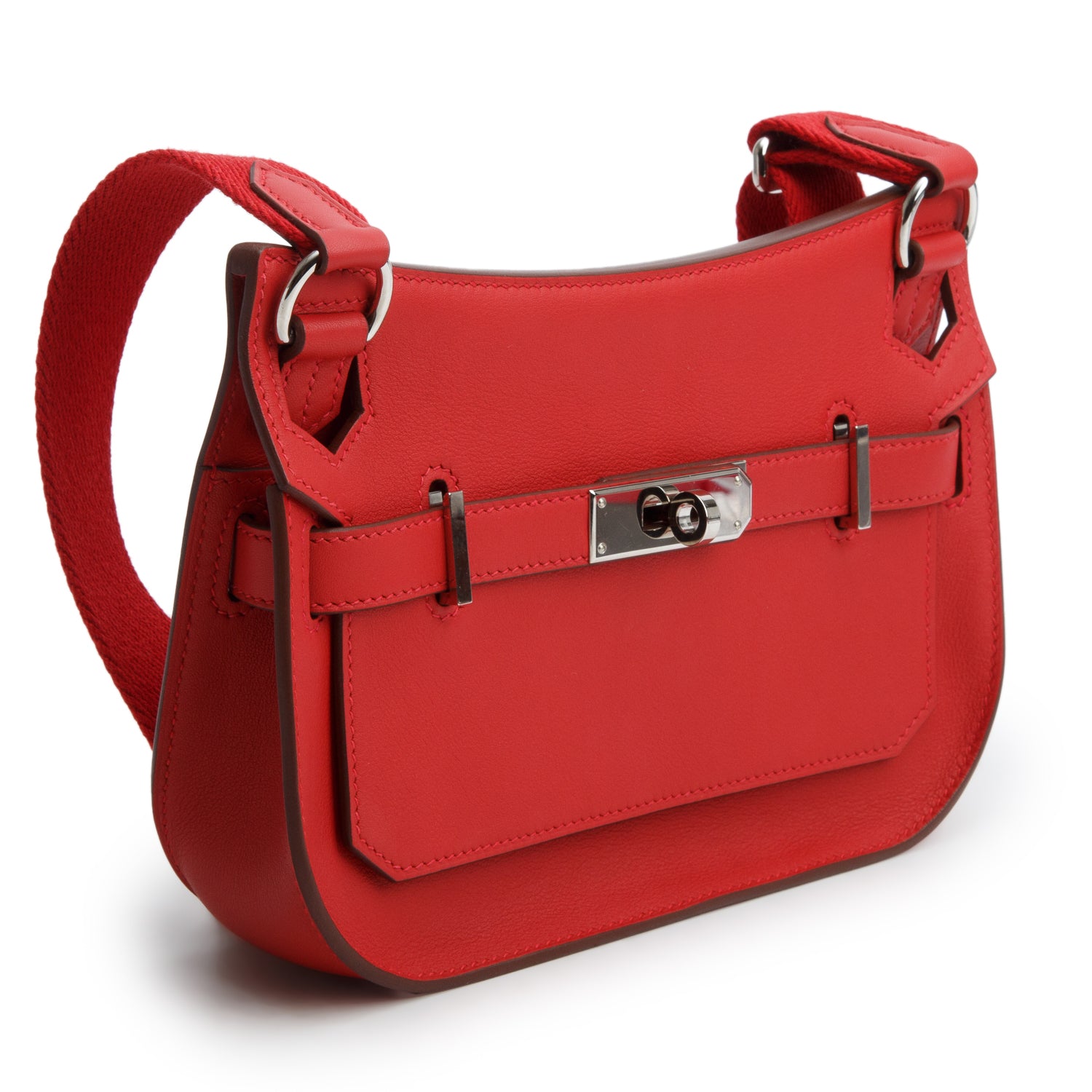 Hermes 2023 Vermillon Swift Leather Mini Jypsiere w/ Box & Receipt
