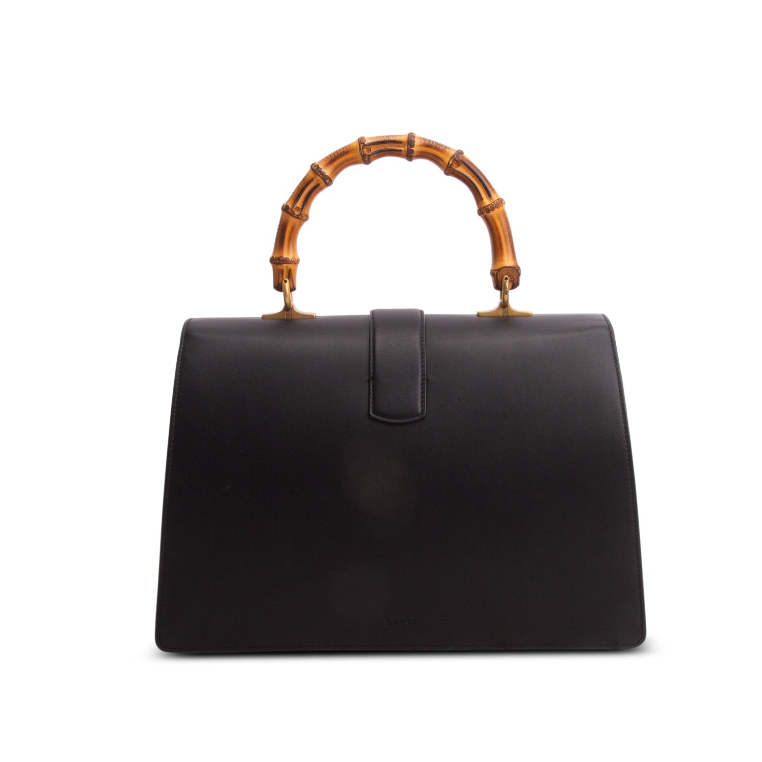 Gucci Black Calfskin Bamboo Web Large Dionysus Top Handle Bag w/ Straps