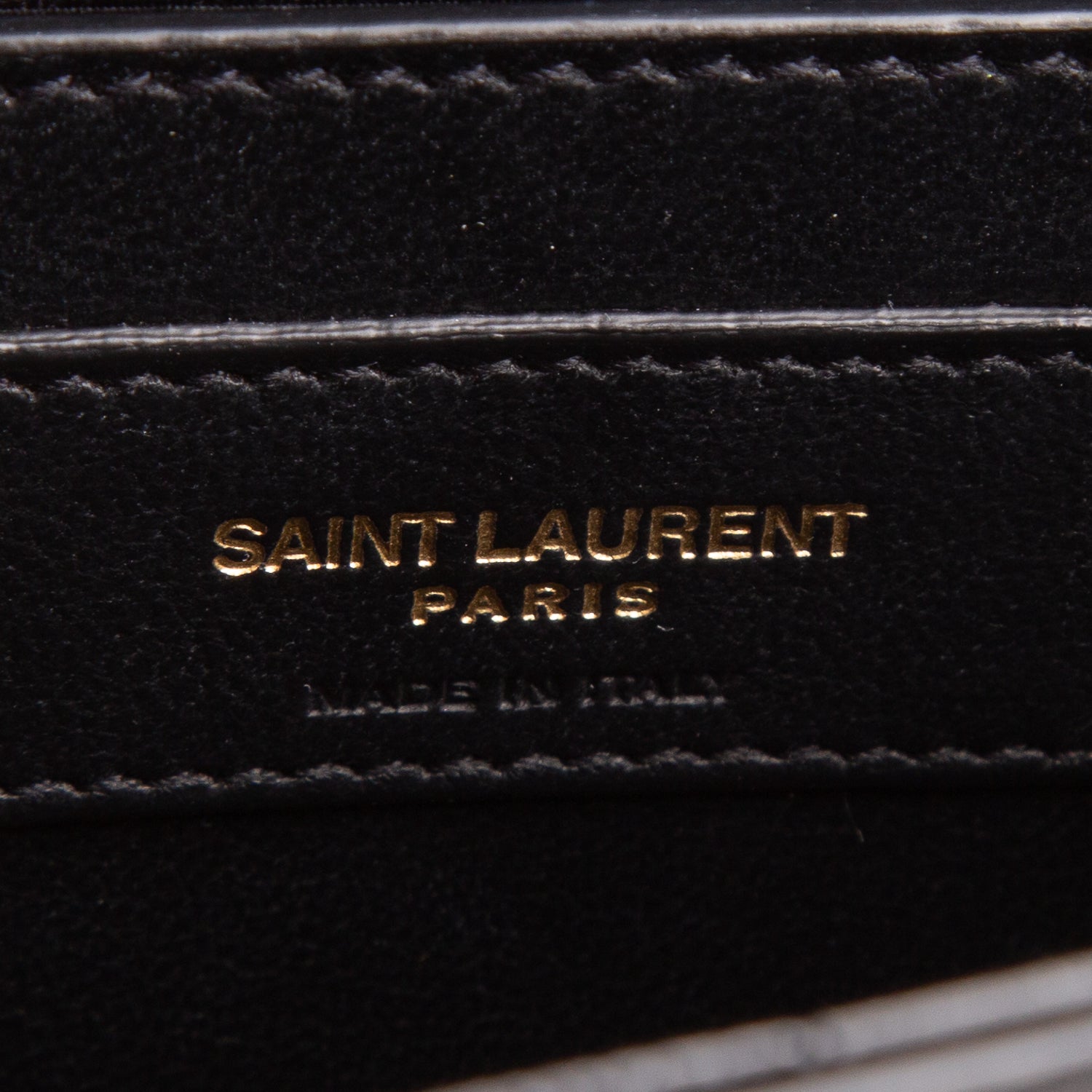 Saint Laurent Black Croc-Embossed Leather Small Classic Monogram Kate Tassel Chain Bag w/ Box & Receipt