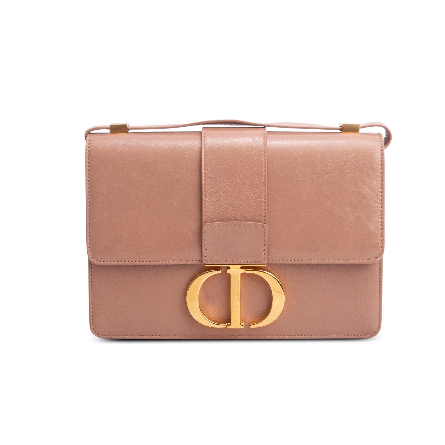 Christian Dior Pink Shiny Crinkled Lambskin Leather 30 Montaigne Bag w/ Authenticity Card