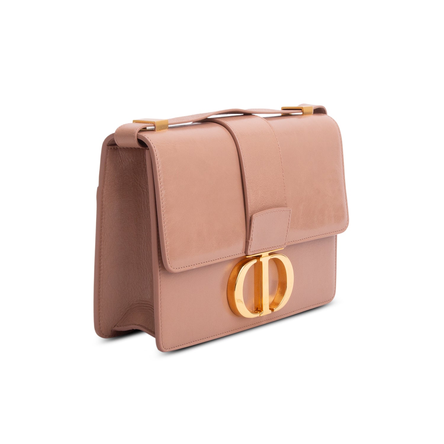 Christian Dior Pink Shiny Crinkled Lambskin Leather 30 Montaigne Bag w/ Authenticity Card
