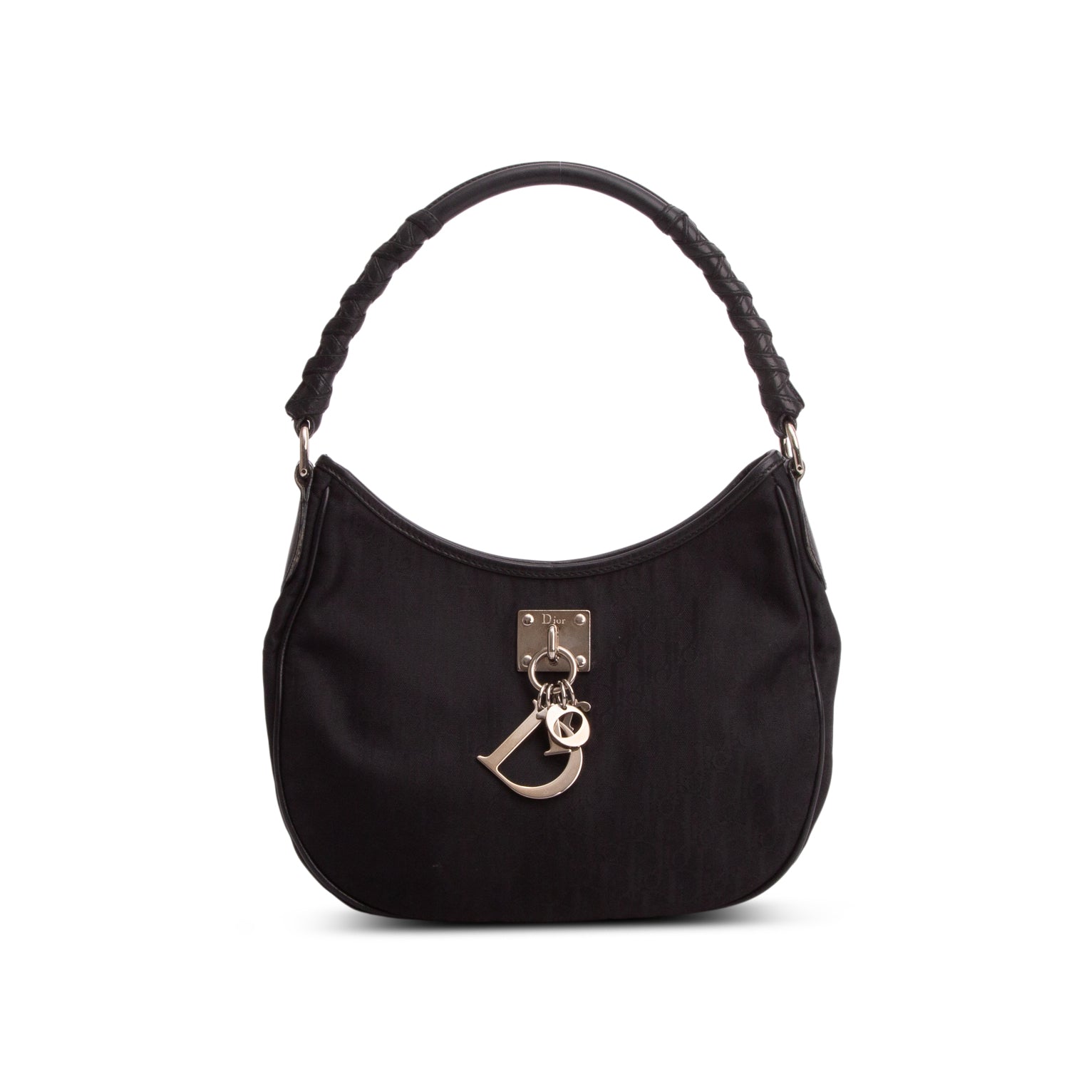 Christian Dior Black Diorissimo Nylon Lovely Hobo