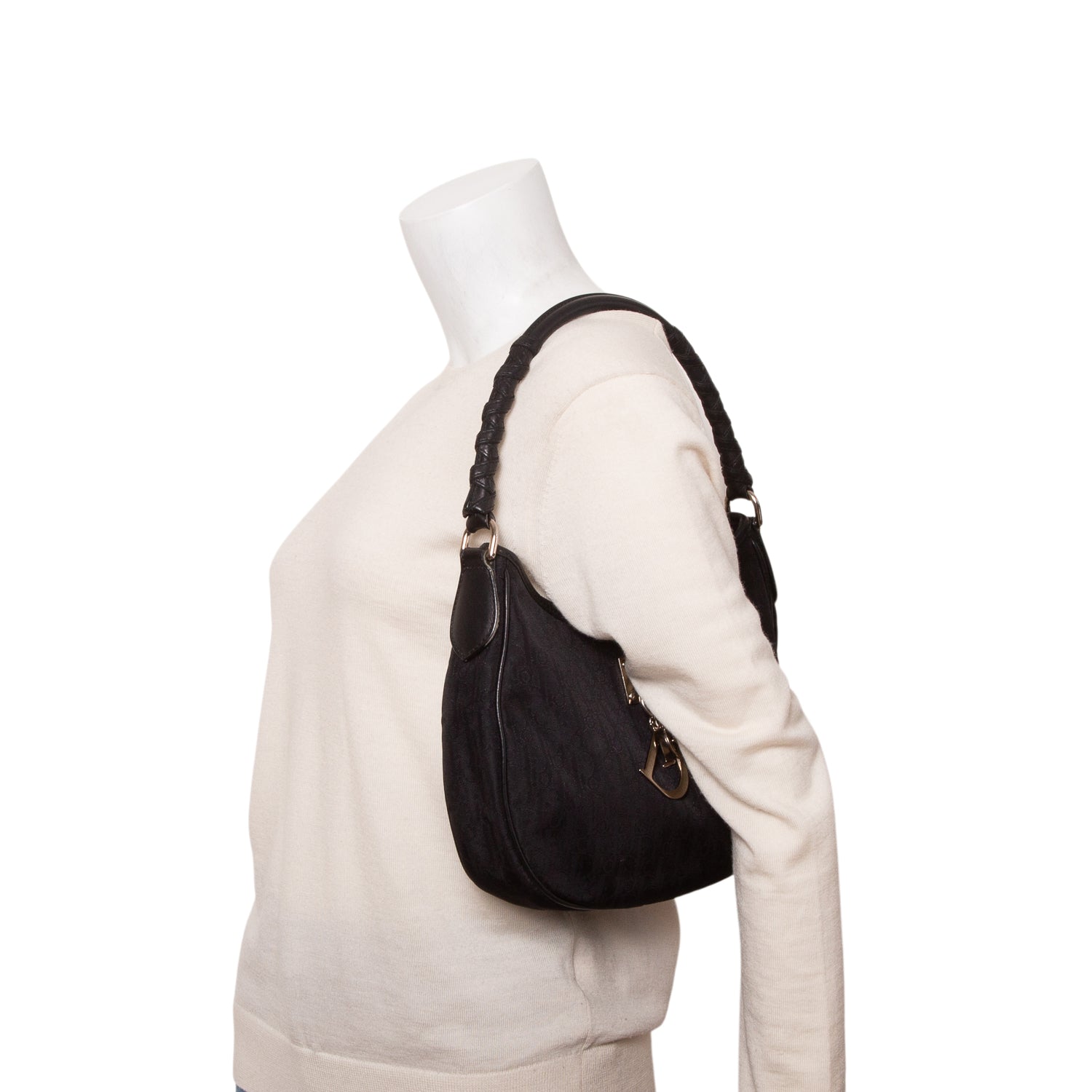 Christian Dior Black Diorissimo Nylon Lovely Hobo